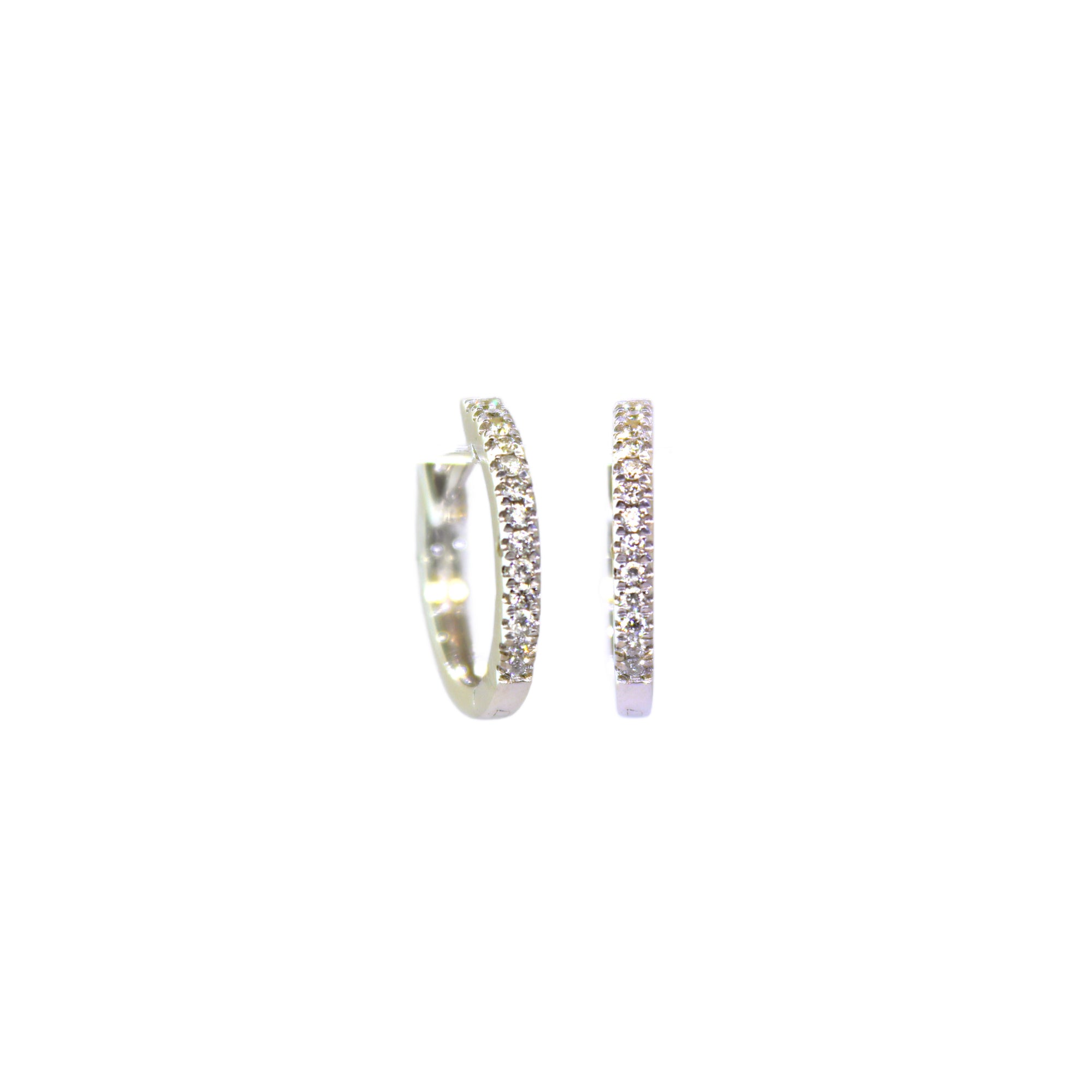 White Gold Small 13 Diamond Huggies