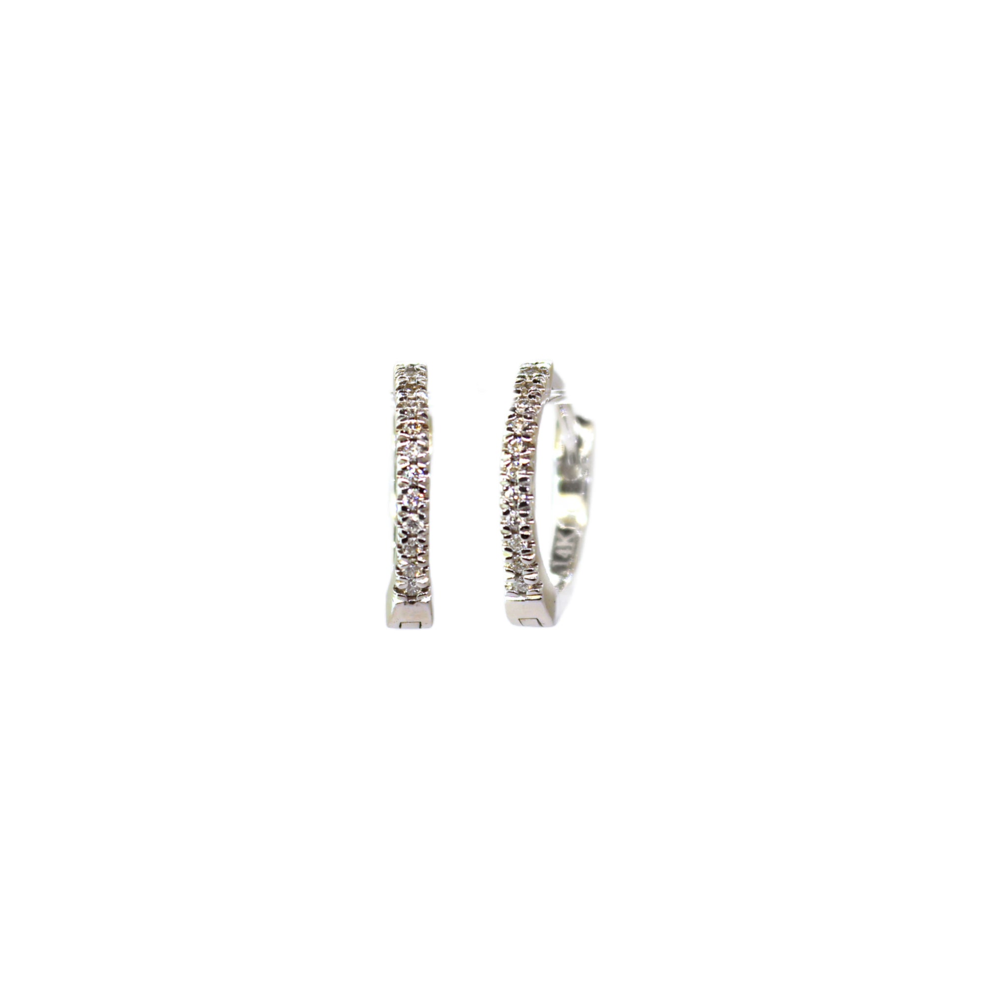 White Gold Small 11 Diamond Huggies