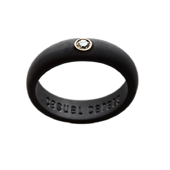 Single Diamond Silicone Band - Black