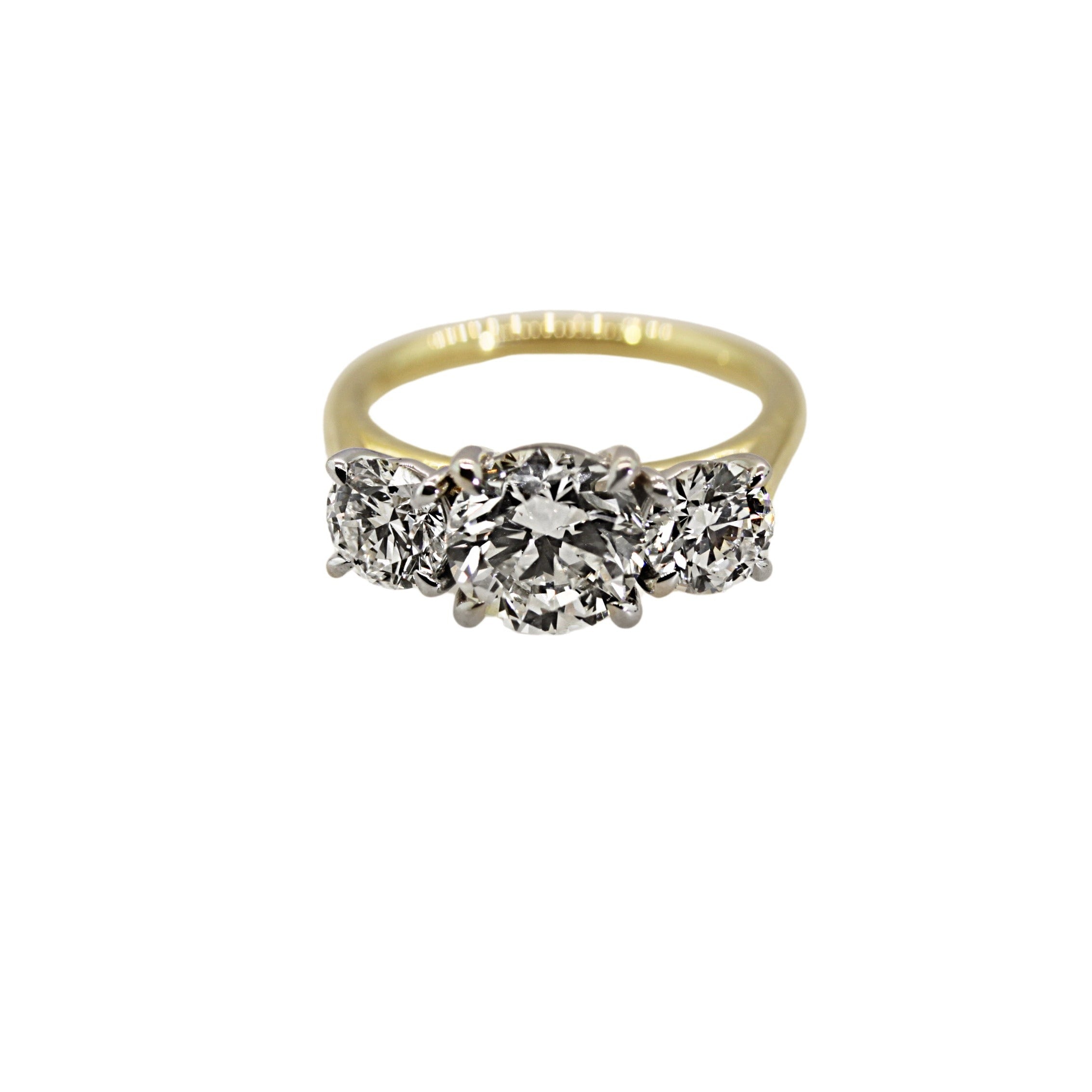 Three Diamond Prong Set Ring