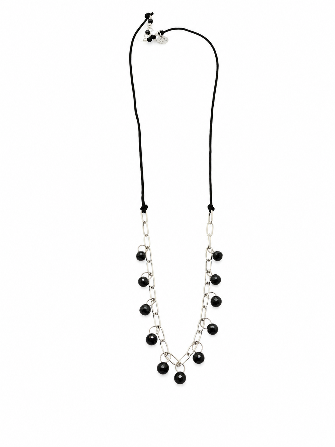 chain and cord black diamond dangle