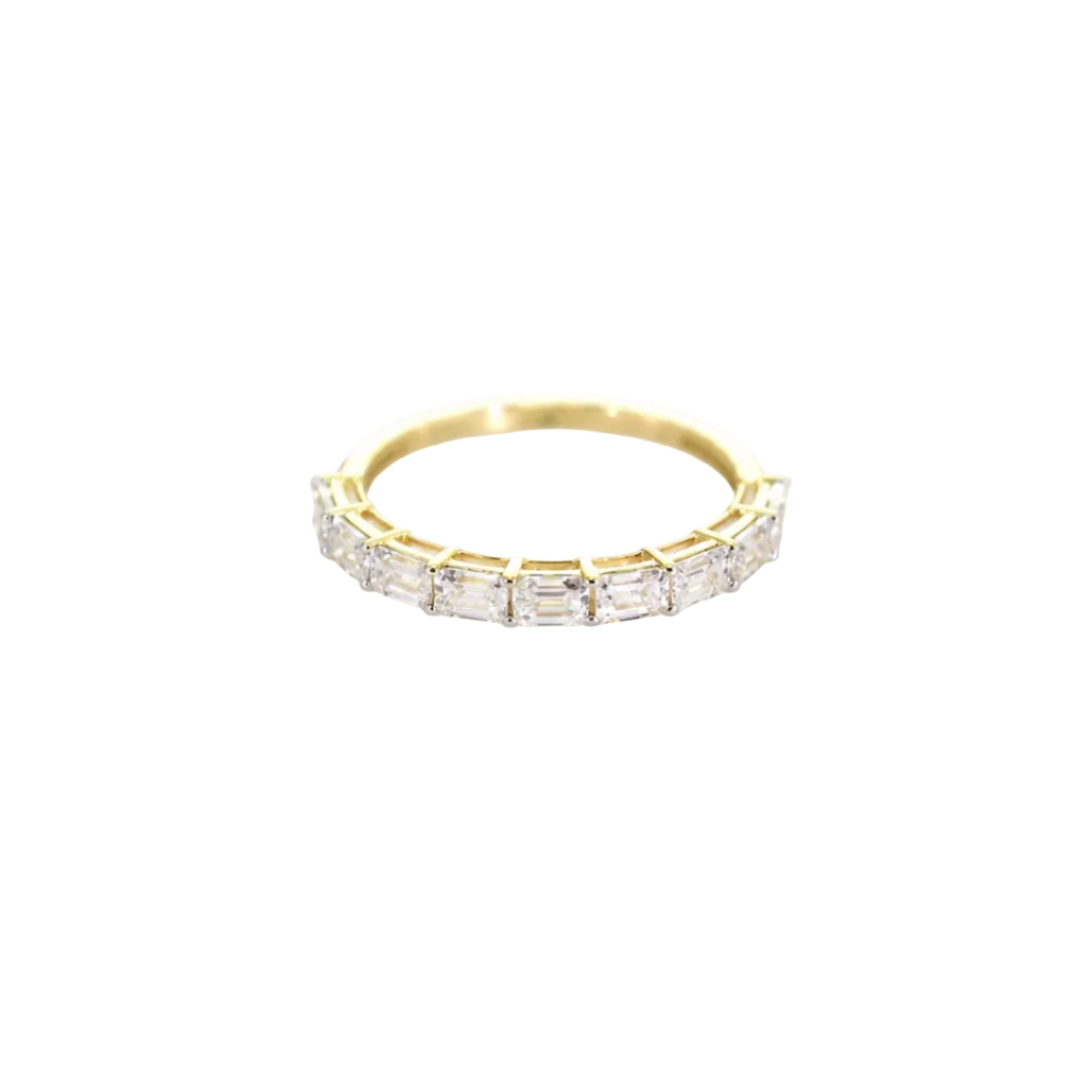 Emerald Cut Diamond Half Eternity Band