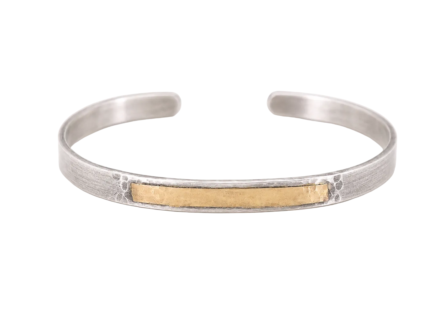 Organic Silver and Gold Cuff Bracelet