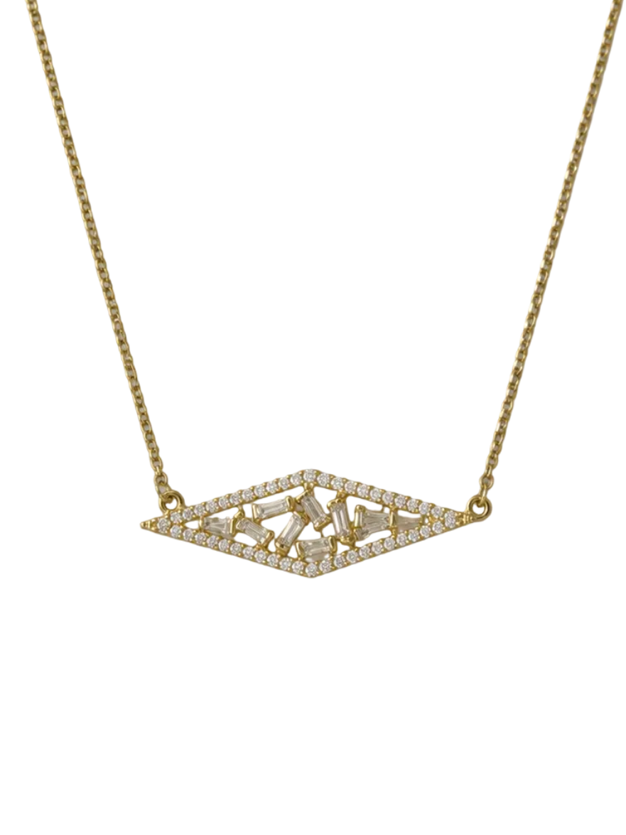 Yellow Gold Diamond Filled Diamond Necklace