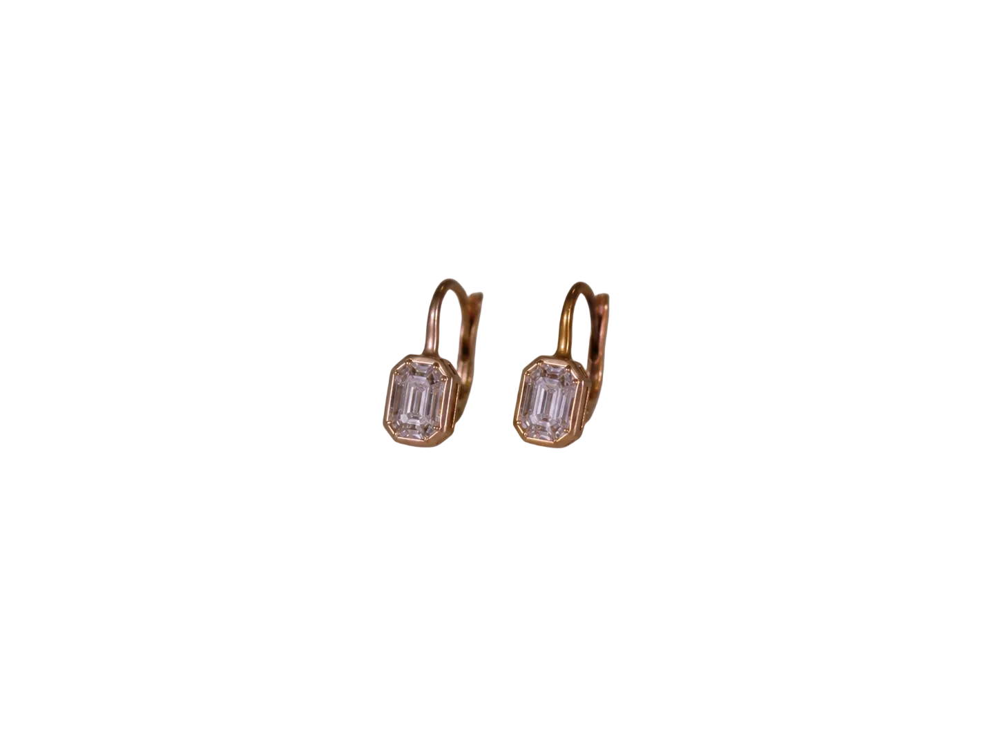 Rose gold white diamonds earring