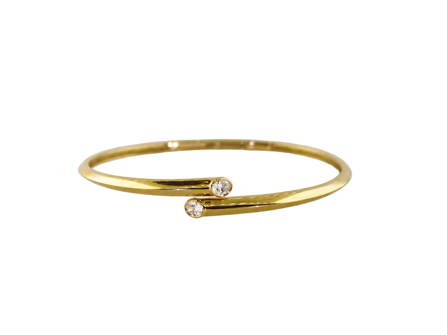 2 diamond gold hinge bracelet