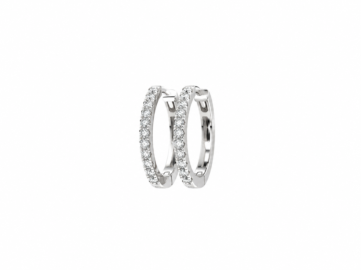 Medium Diamond Huggie Earrings