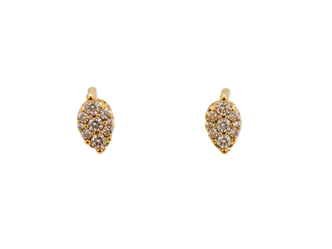 Pear Pave Diamond Studs