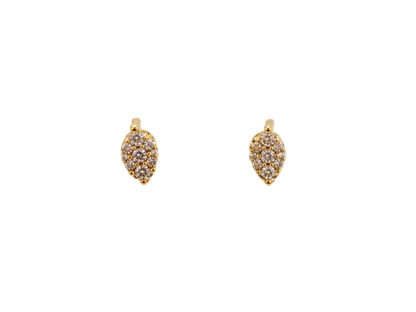Pear Pave Diamond Studs