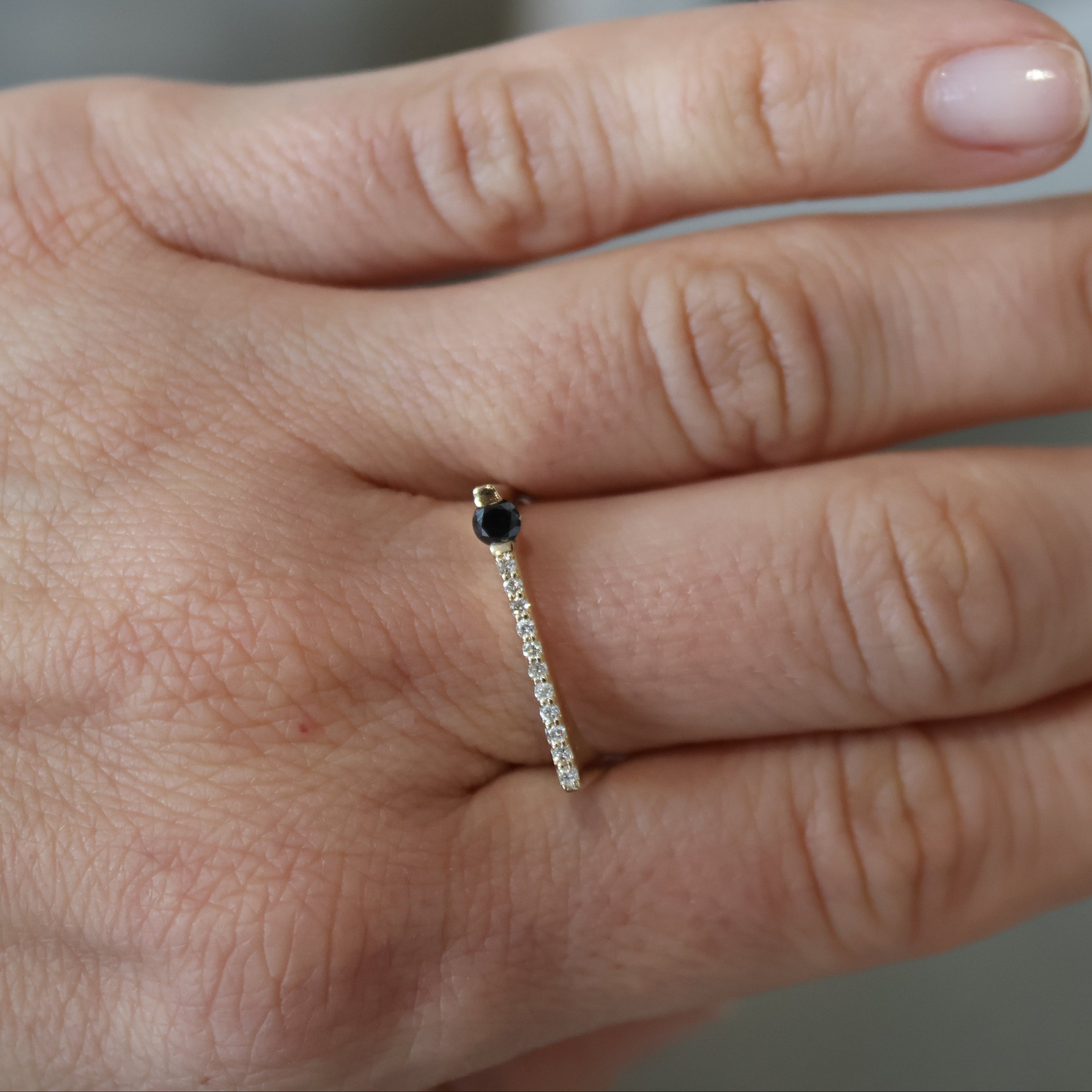 Black & White Diamond Flat Edge Ring