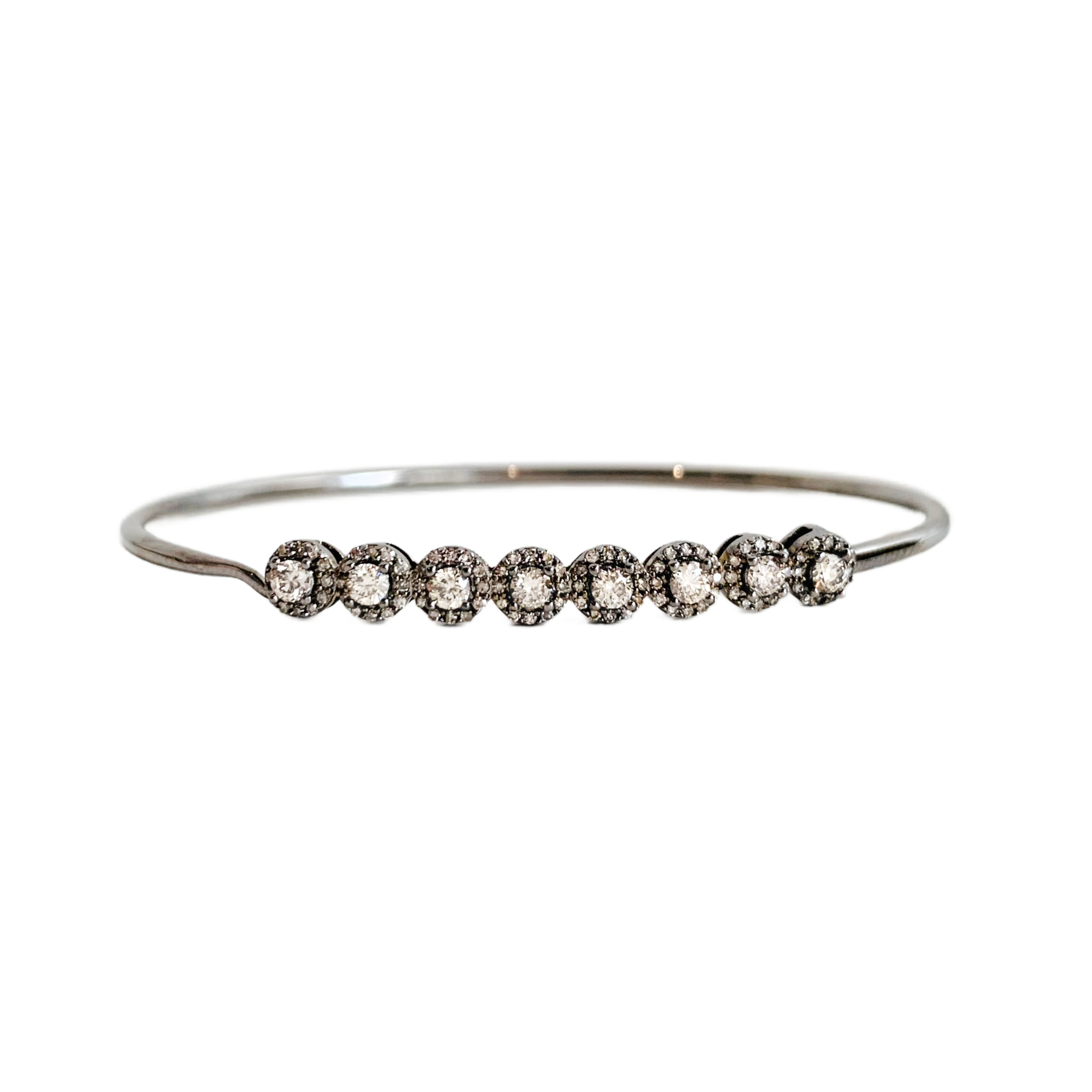 Large diamond silver bracelet