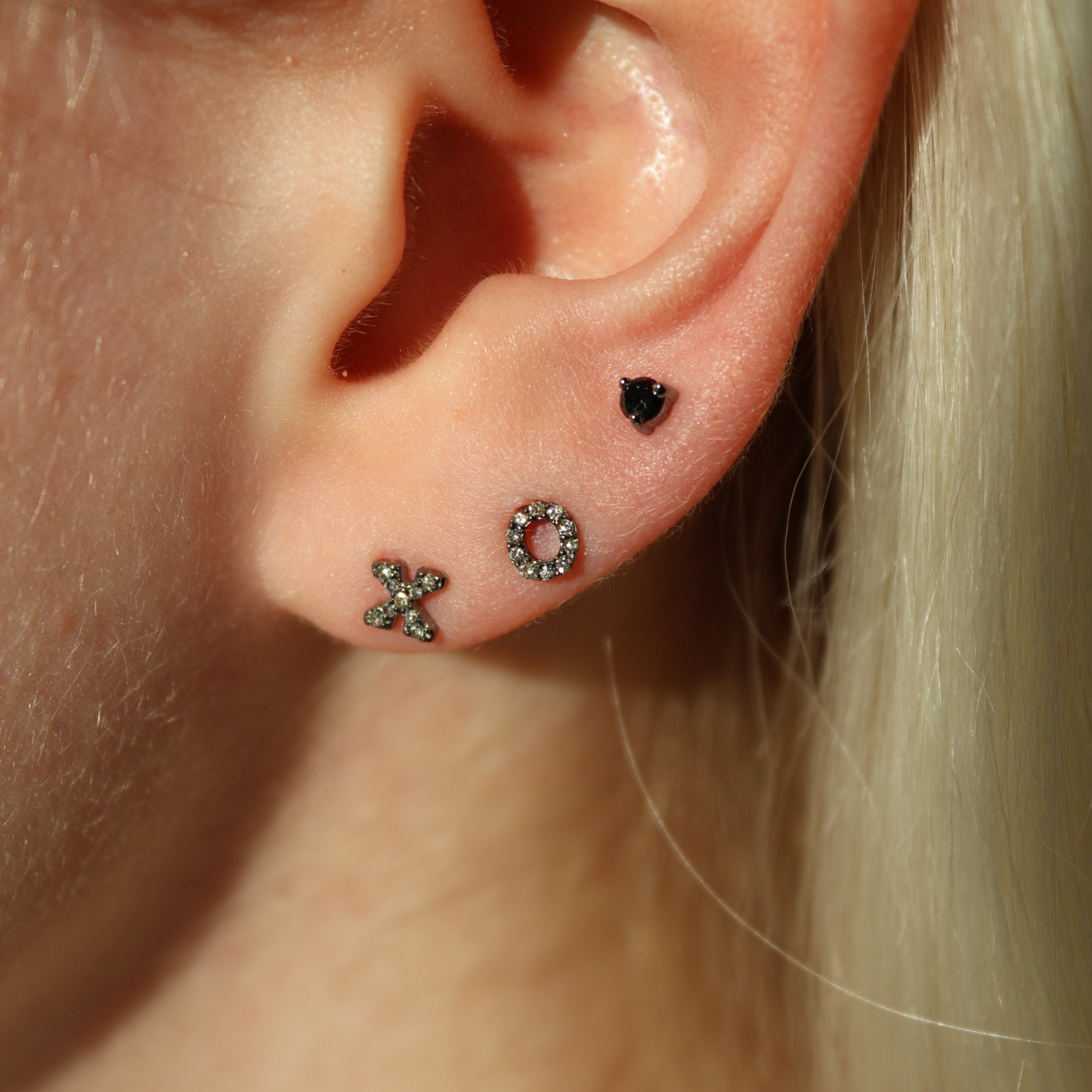 Silver XO Stud Earrings