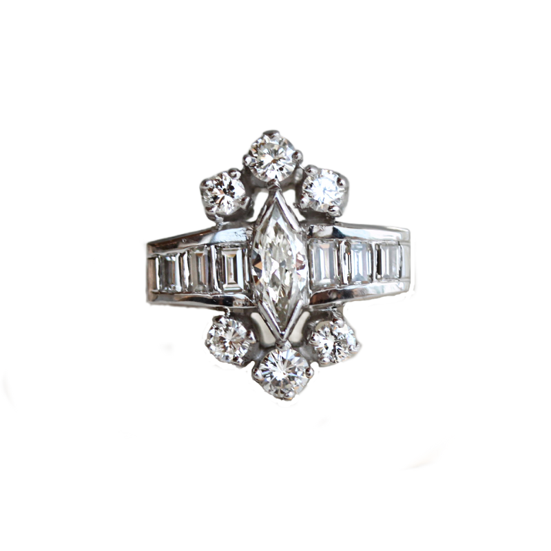 Mixed Diamond Shapes Engagement Rings