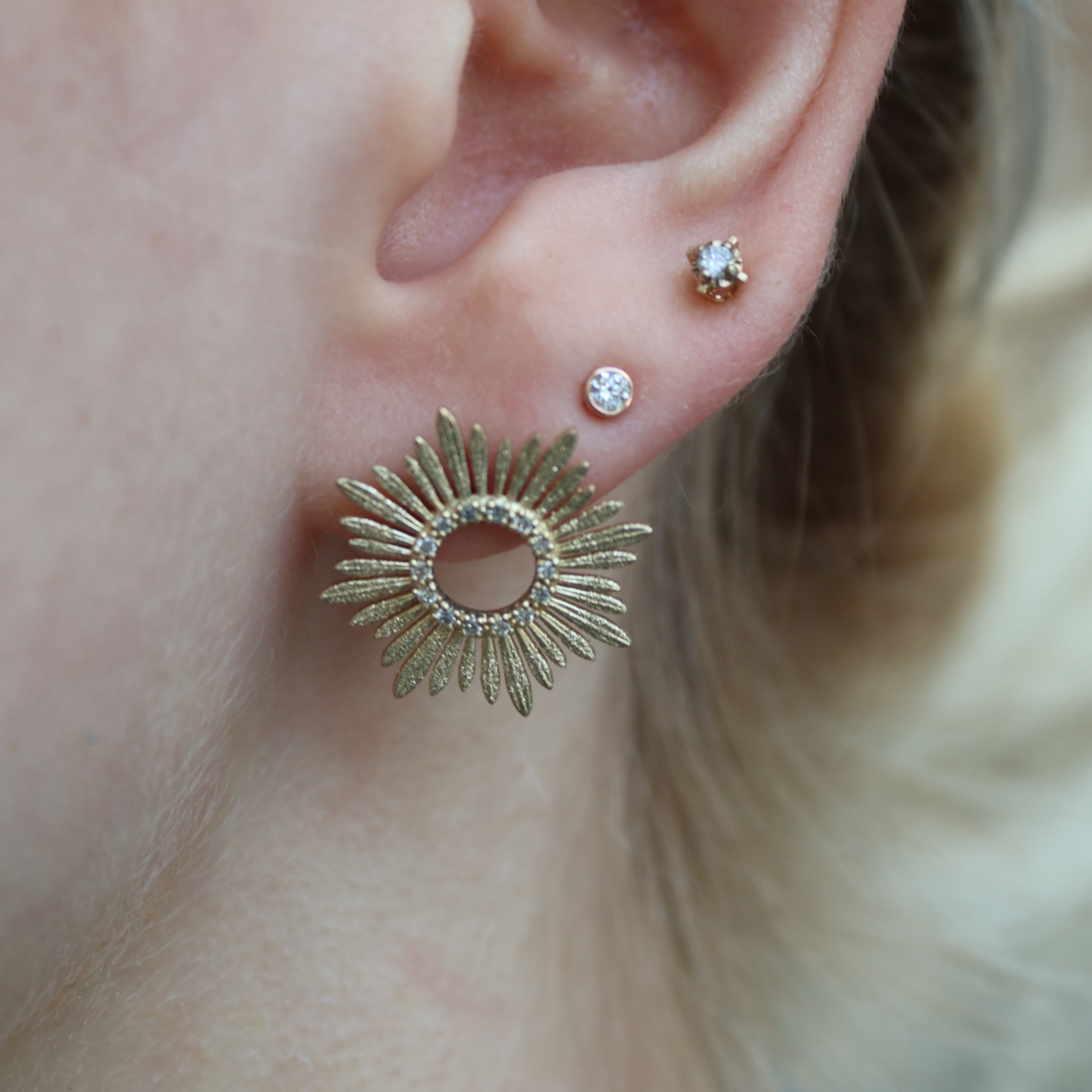 Diamond Sunburst Studs