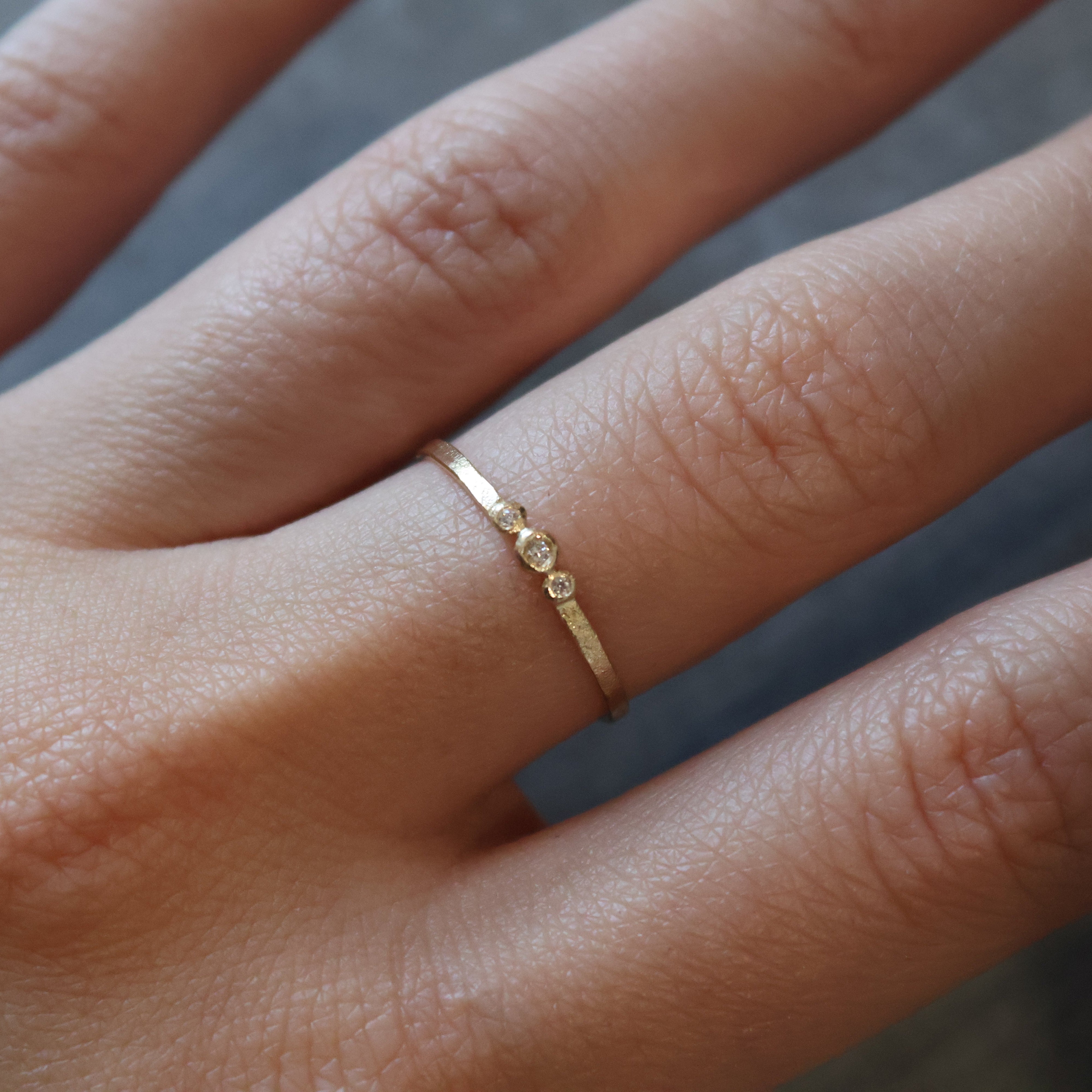 Three Bezeled Diamond Ring