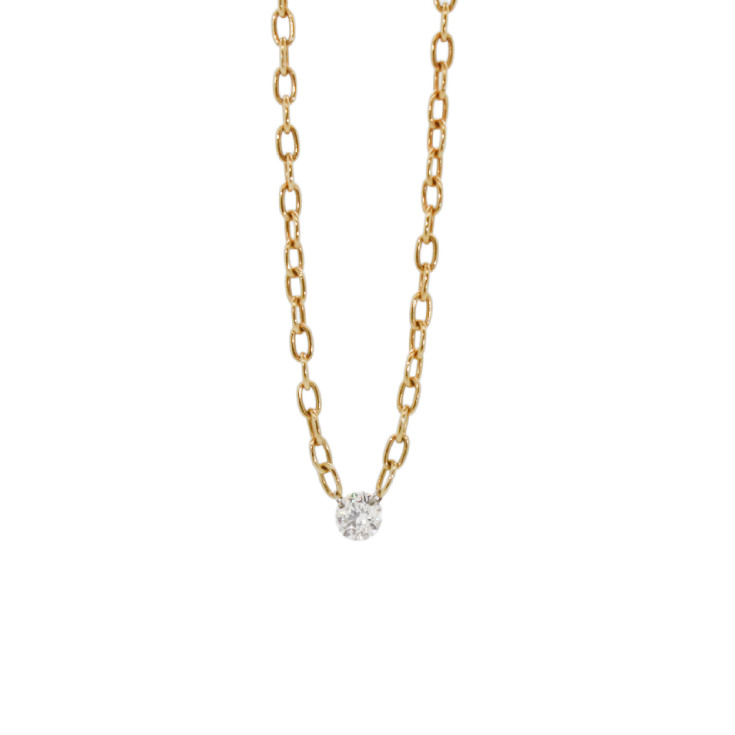 Single Drilled Diamond Chain Necklace