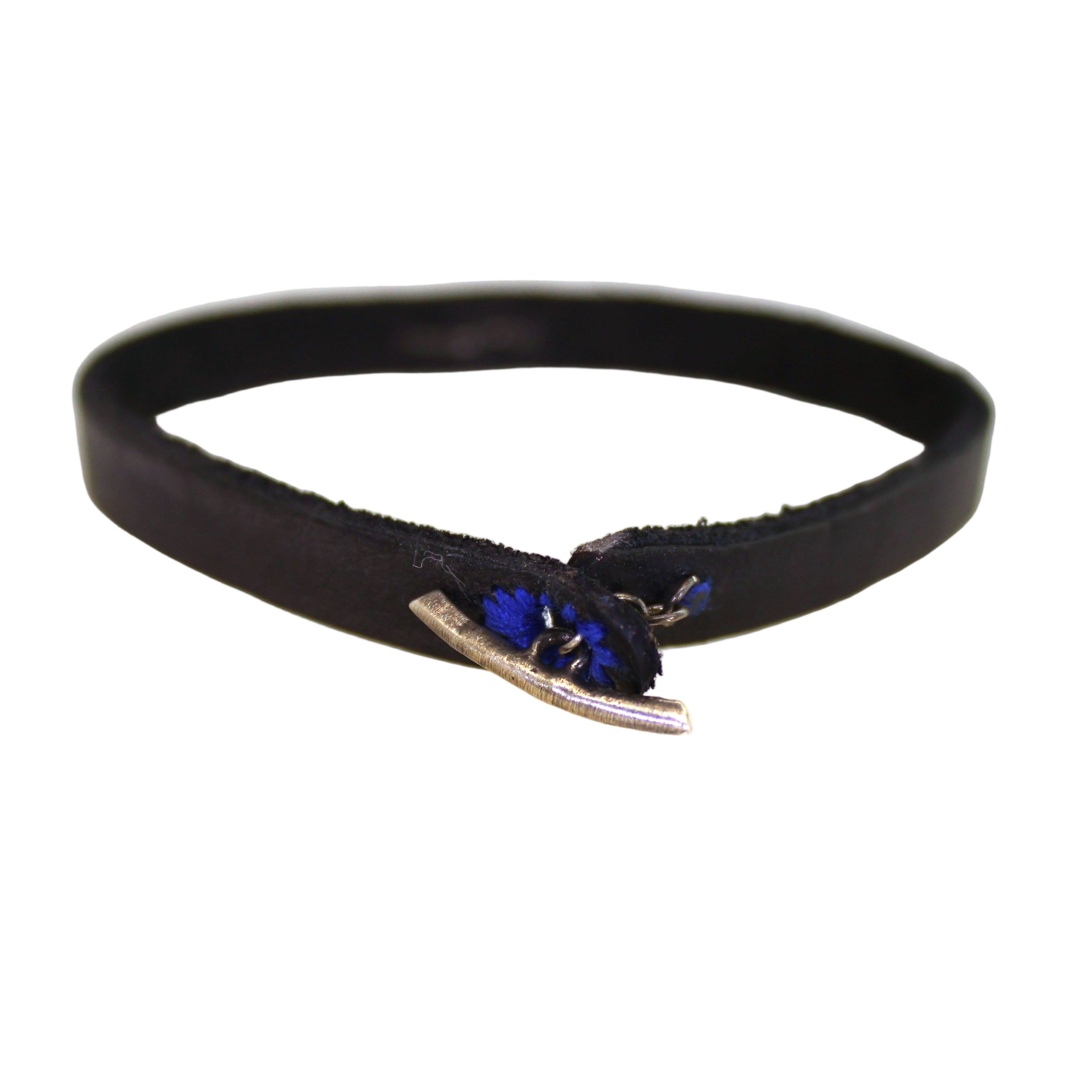 Diamond Evil Eye Black Leather Bracelet