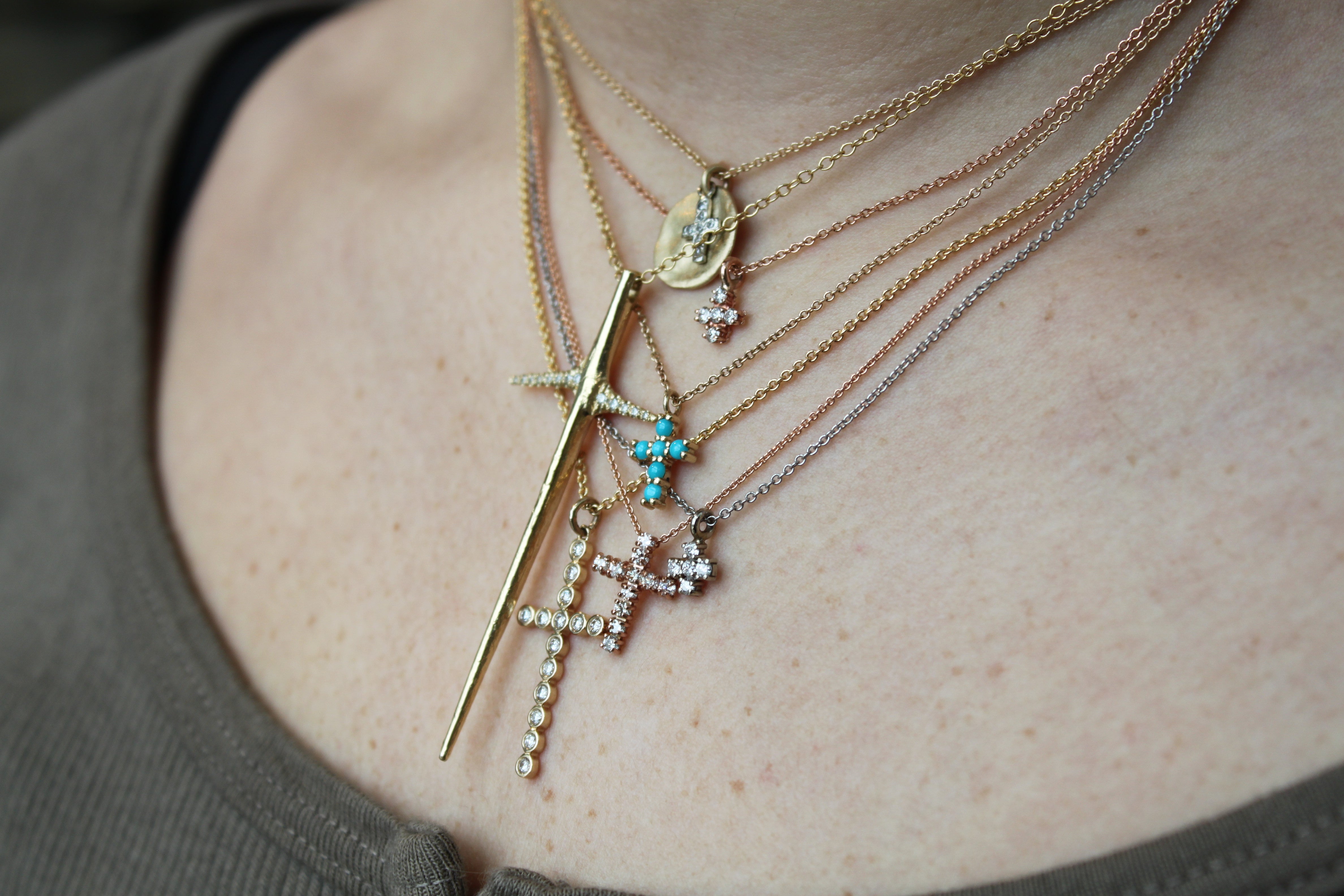 Dainty Rose Gold Cross Necklace