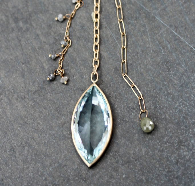 Mixed Chain Aquamarine Necklace