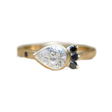 Sideways Pear Shape Raw Diamond Engagement Ring
