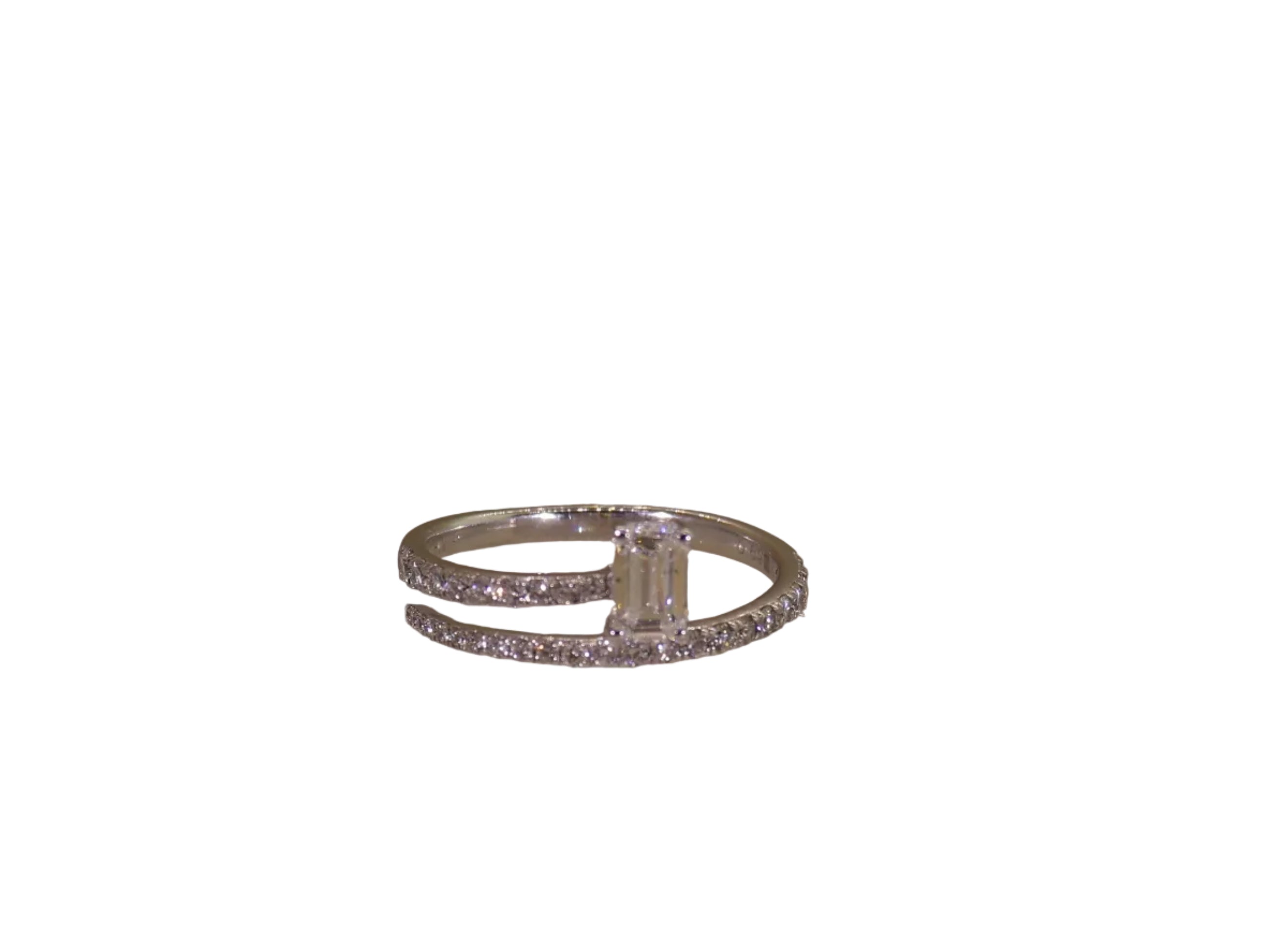 Baguette Swirl Diamond Ring