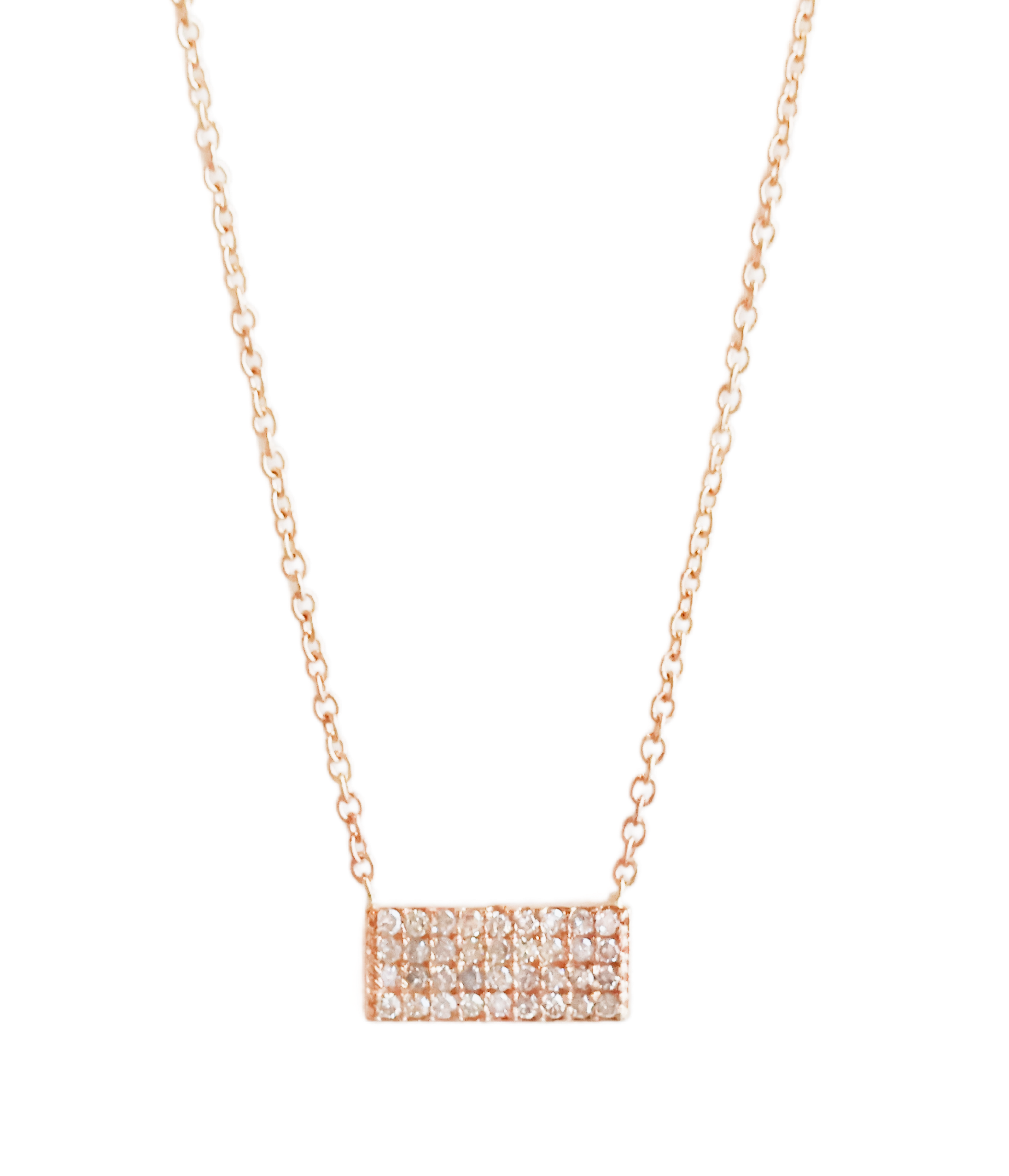 Pave Diamond Brick Necklace