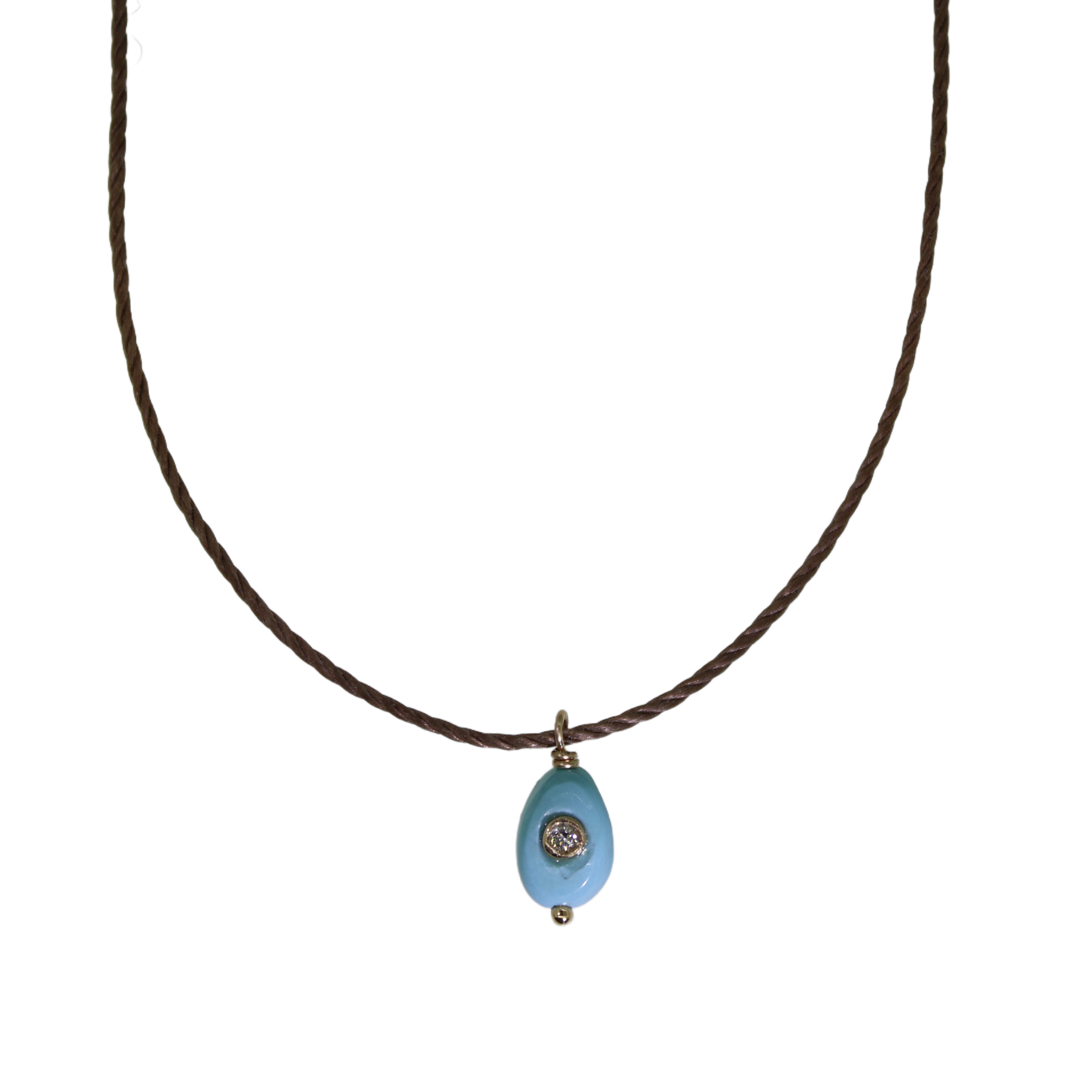 Turquoise & Diamond Pendant Necklace