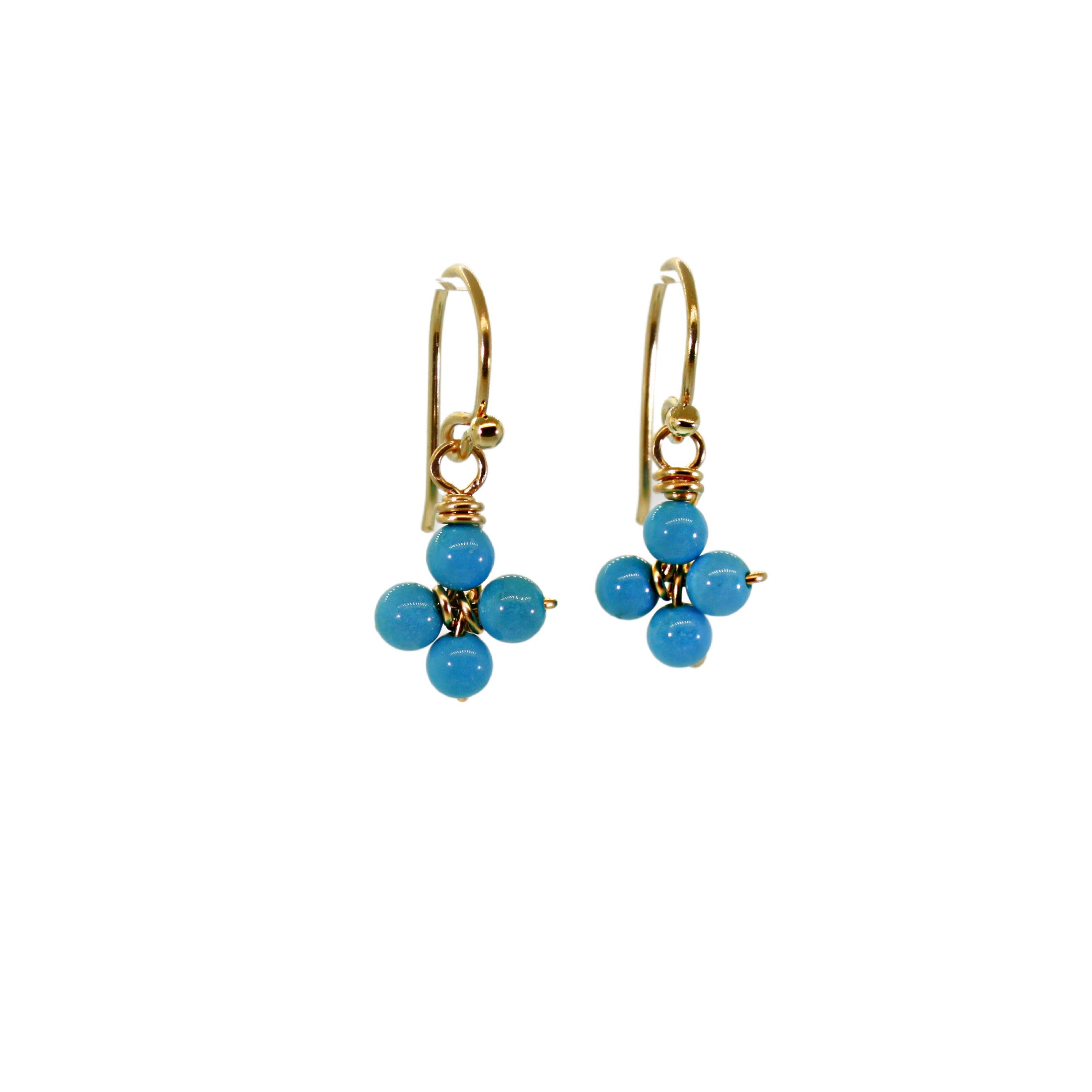Turquoise Flower Dangle Earrings