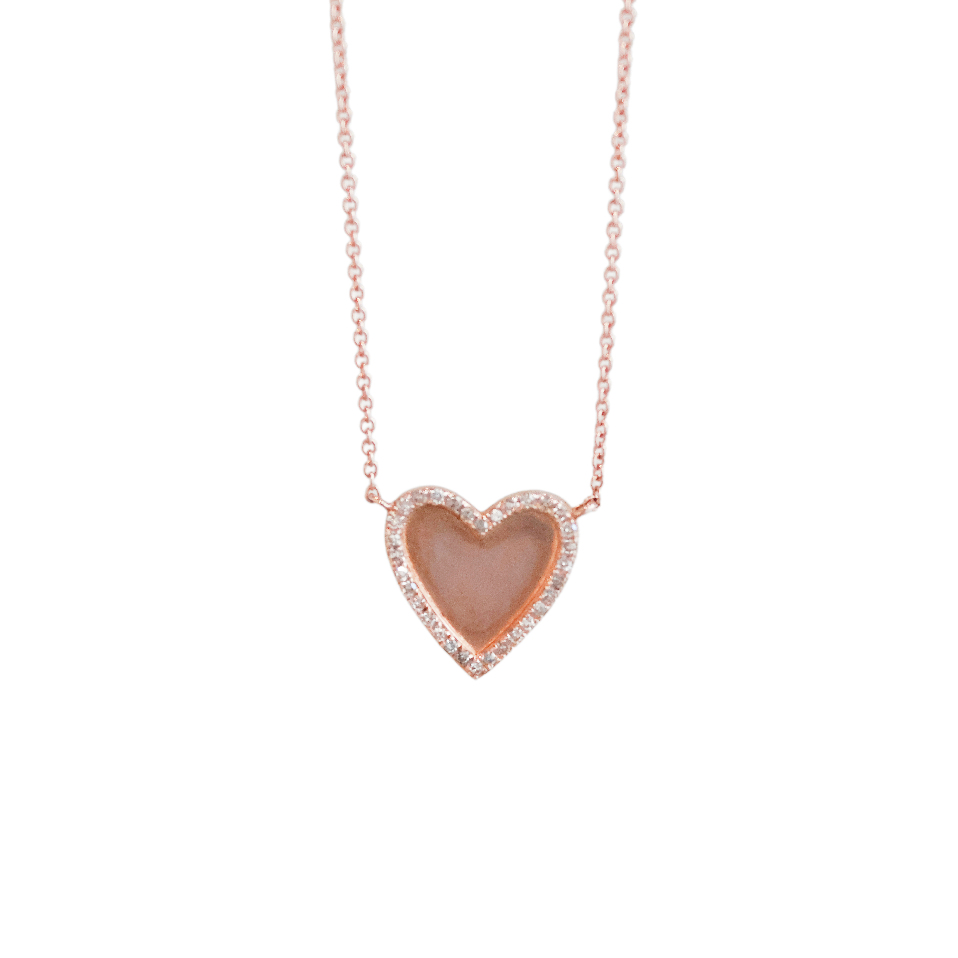 Rose Gold Heart & Diamond Necklace