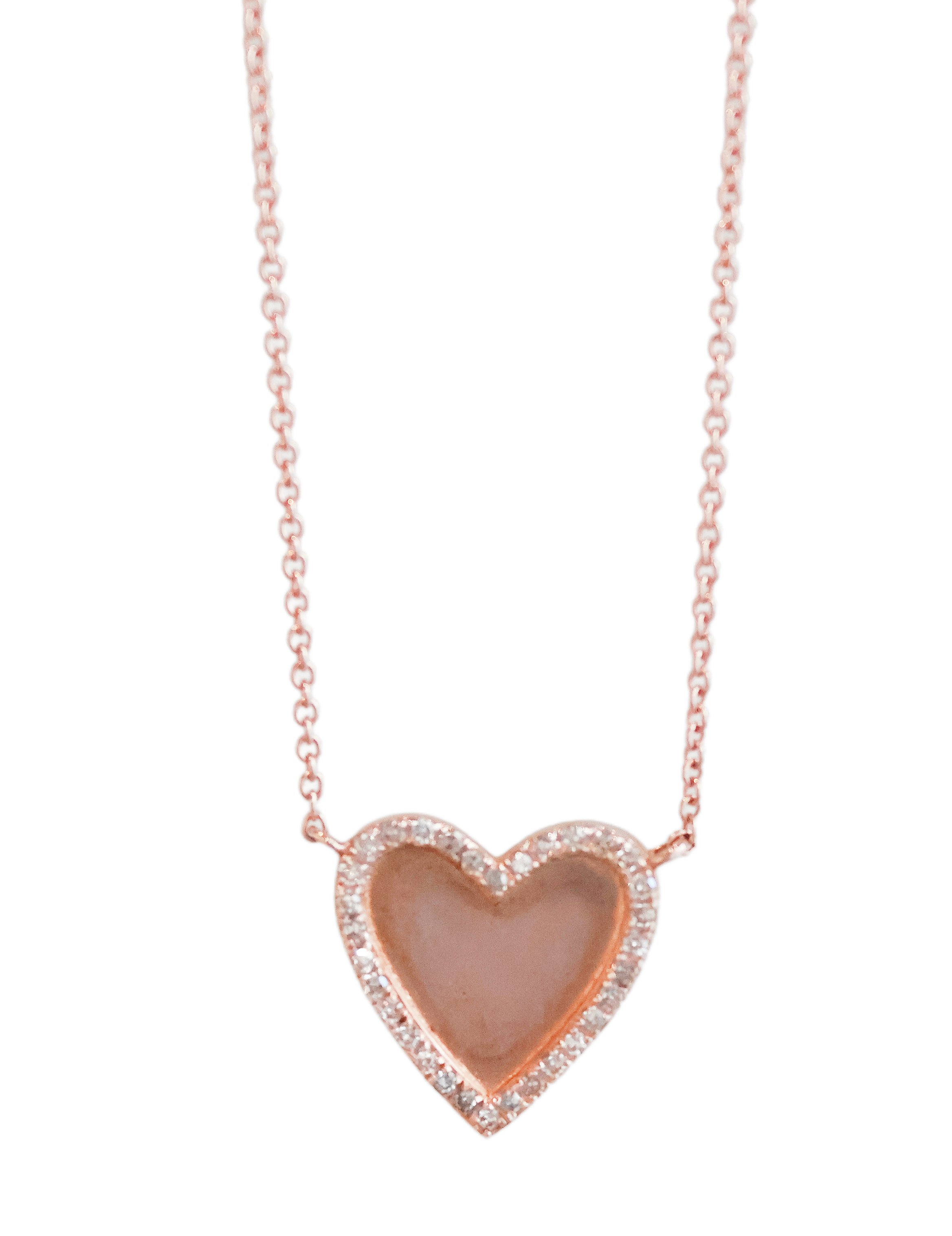 Rose Gold Heart & Diamond Necklace