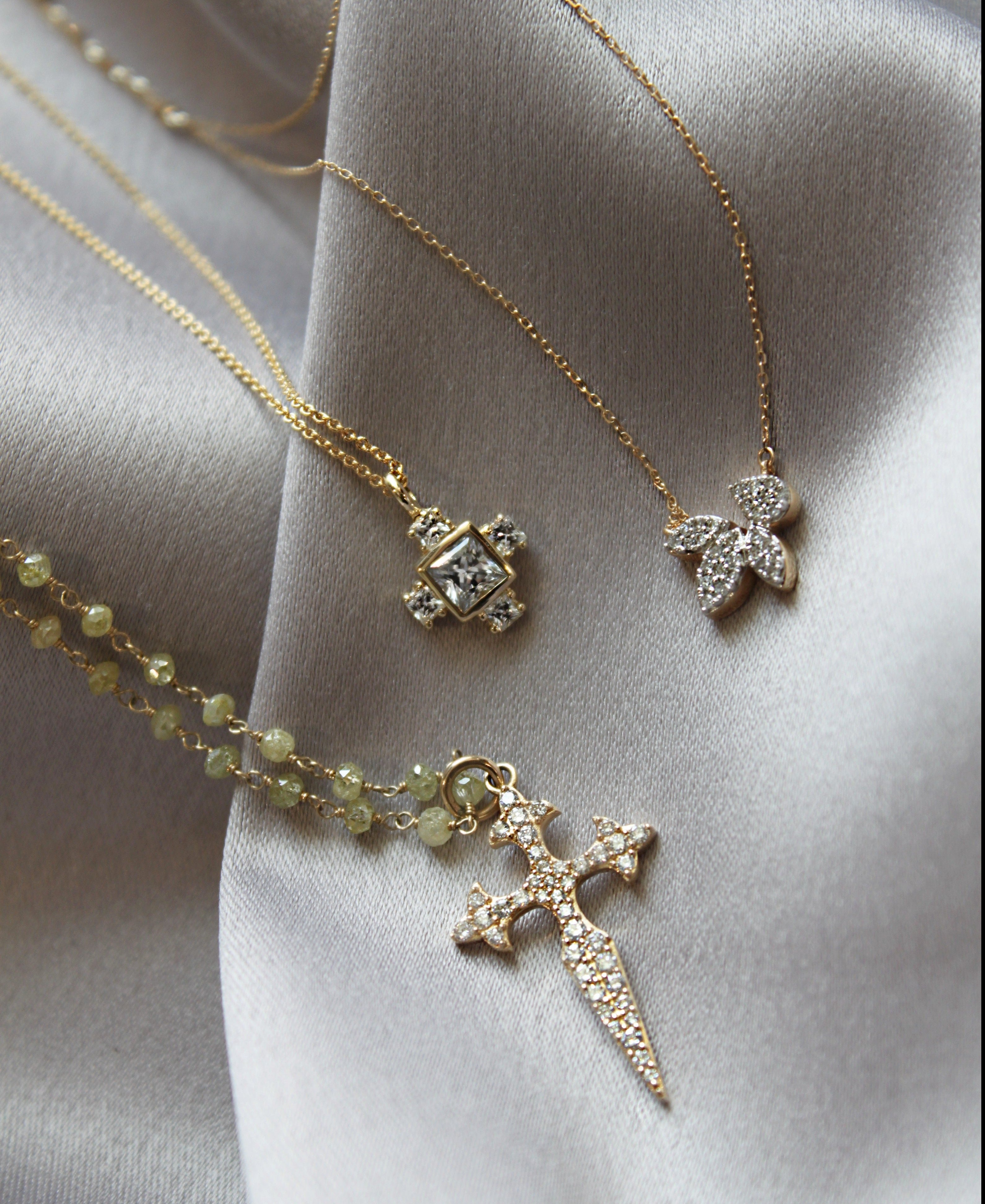 White Sapphire Byzantine Cross