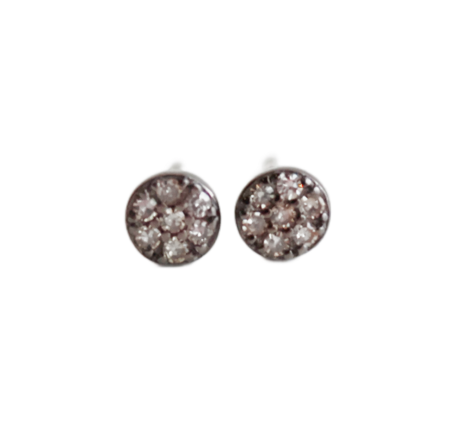 Pave Diamond Disc Studs