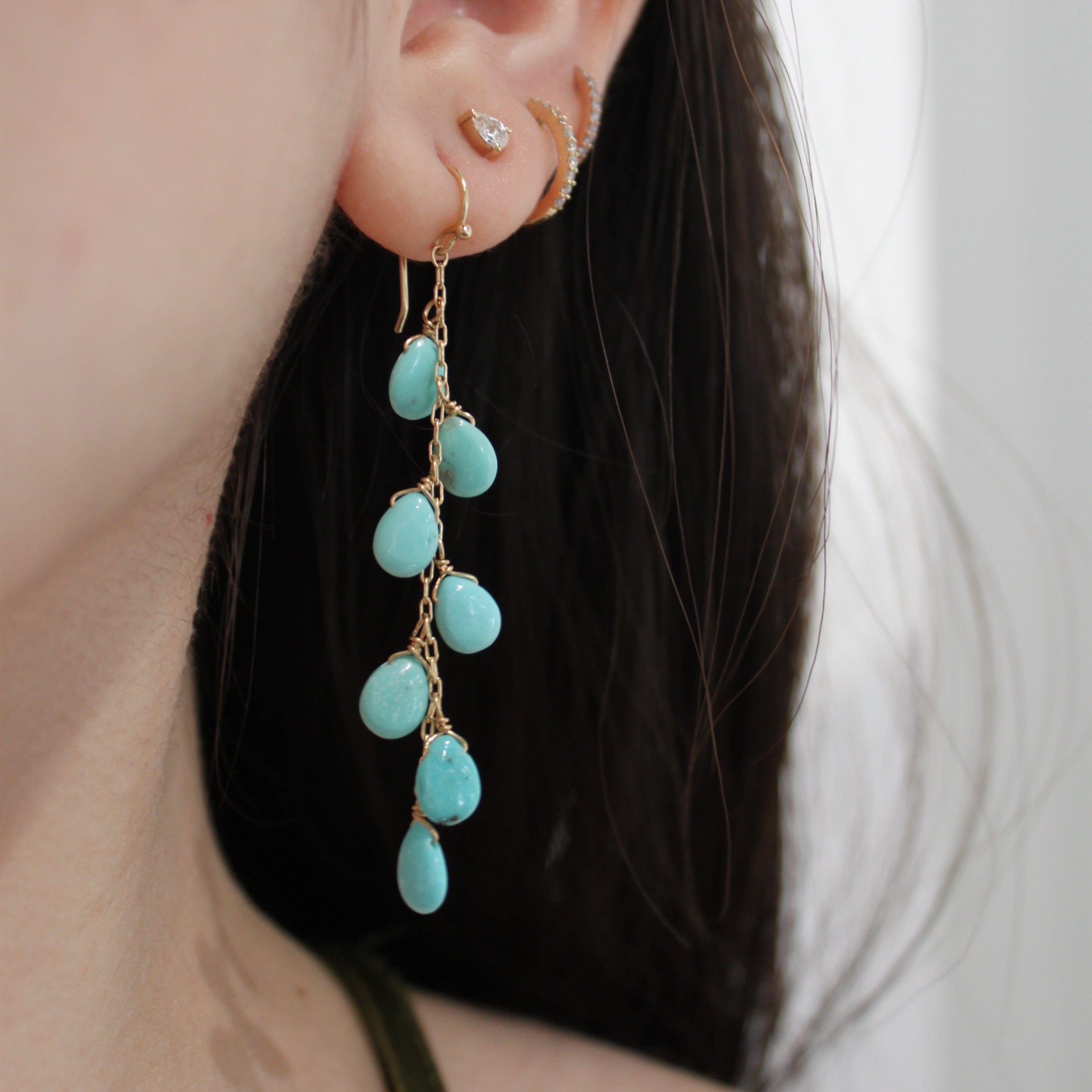 7 Drop Turquoise Earrings