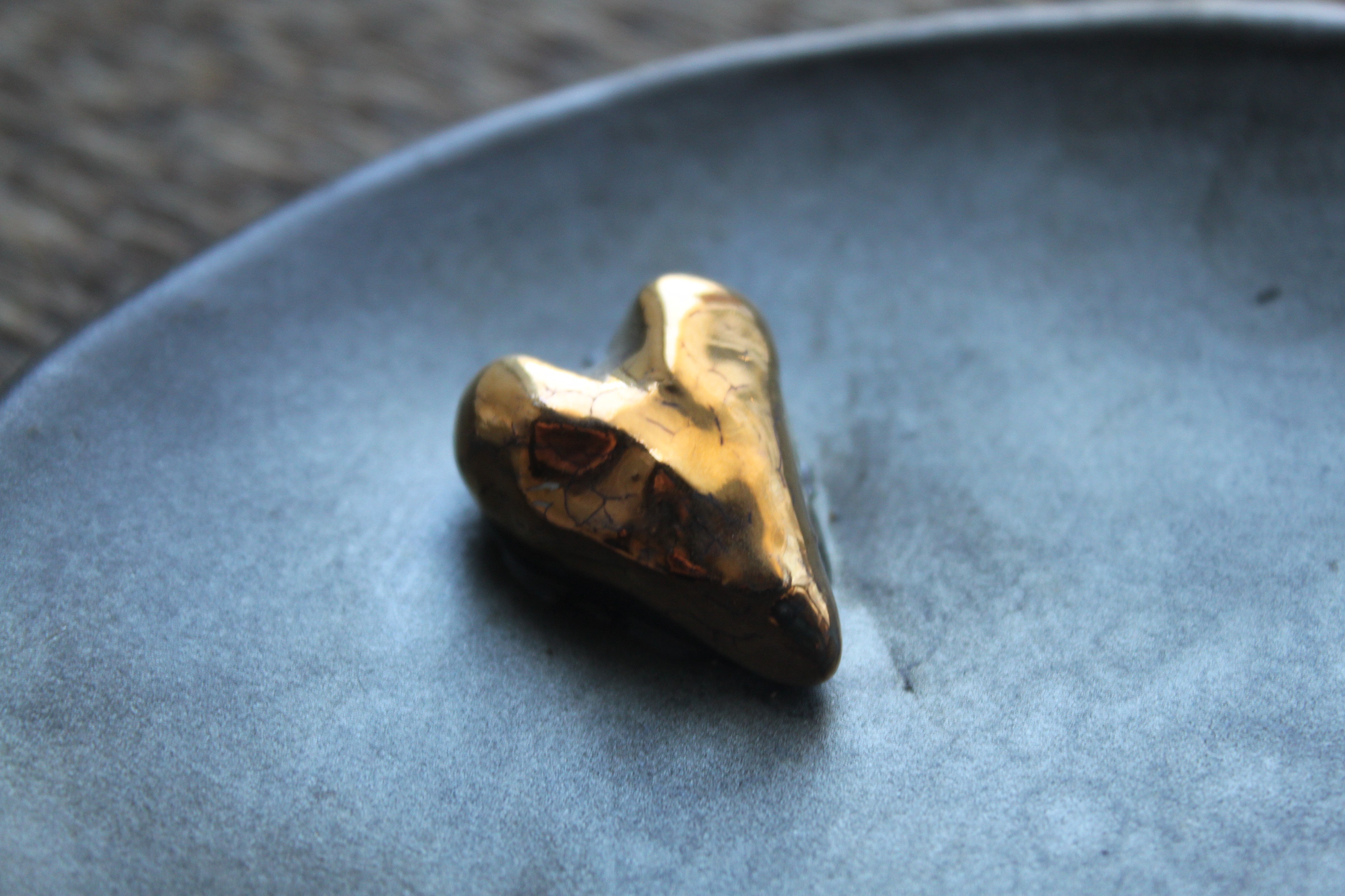 Cuqui Pewter & Gold Heart Plate