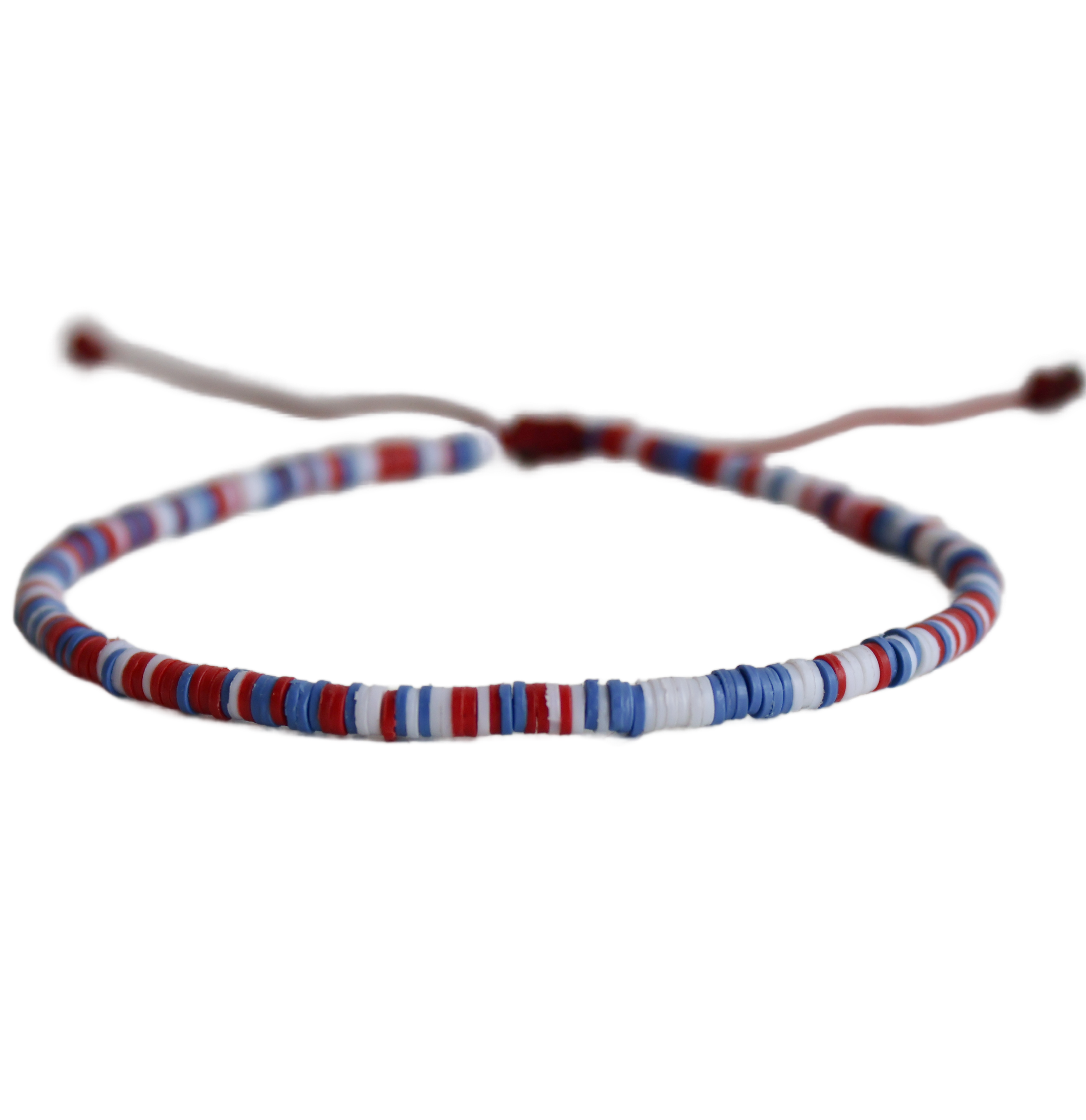 Red, White, and Blue Disc Bracelet