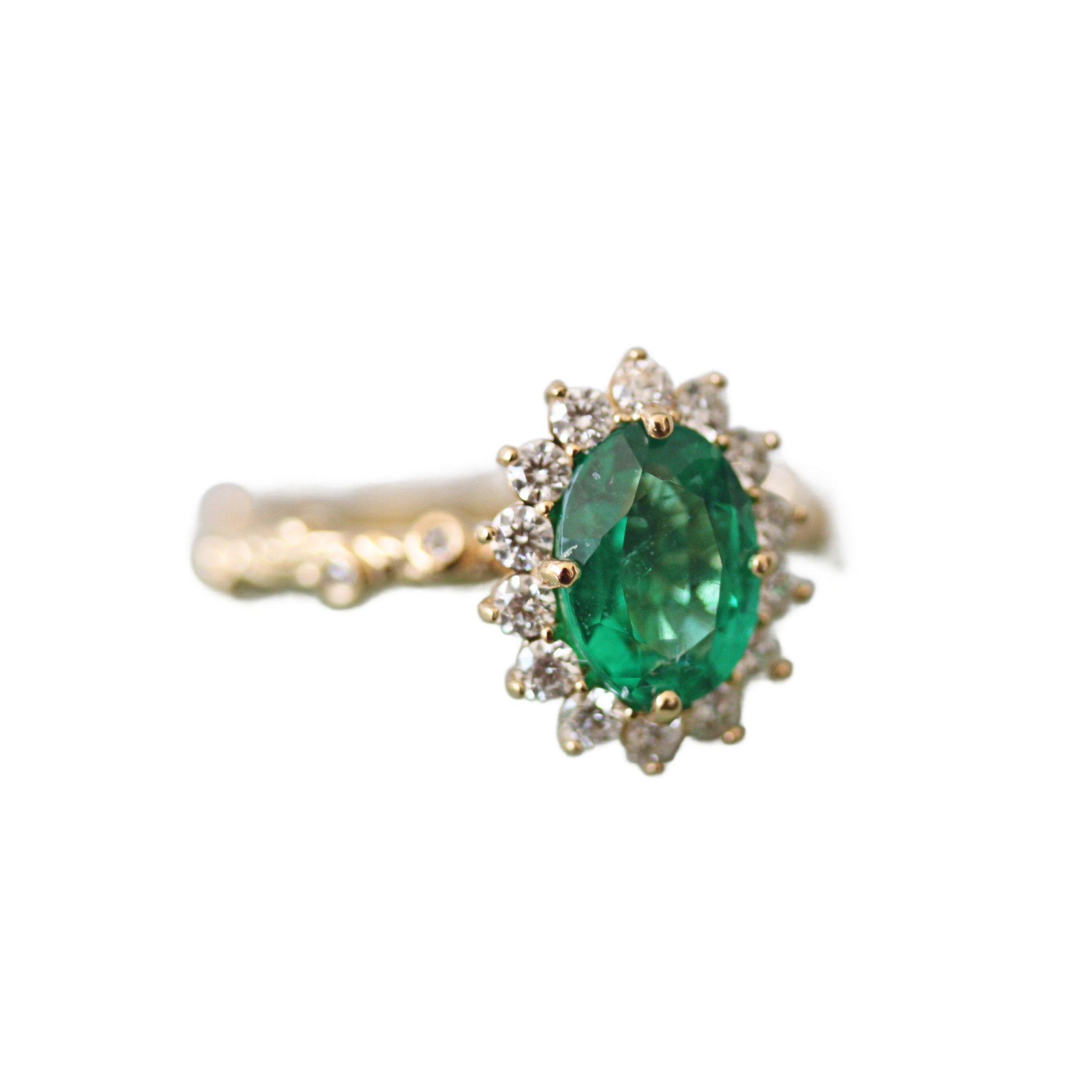 Victorian Style Emerald Engagement Ring