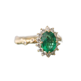 Victorian Style Emerald Engagement Ring