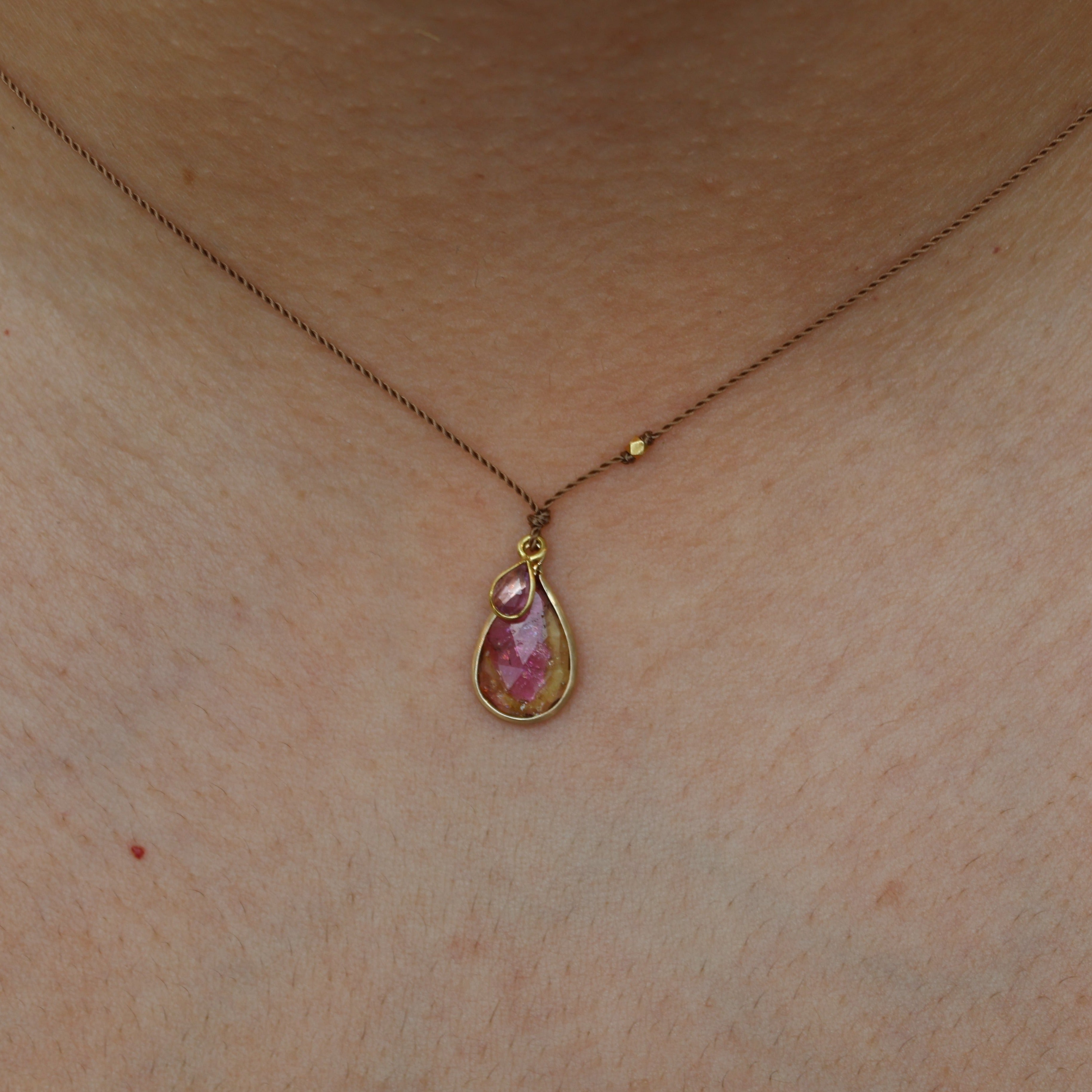 Pink Tourmaline & Pink Sapphire Necklace