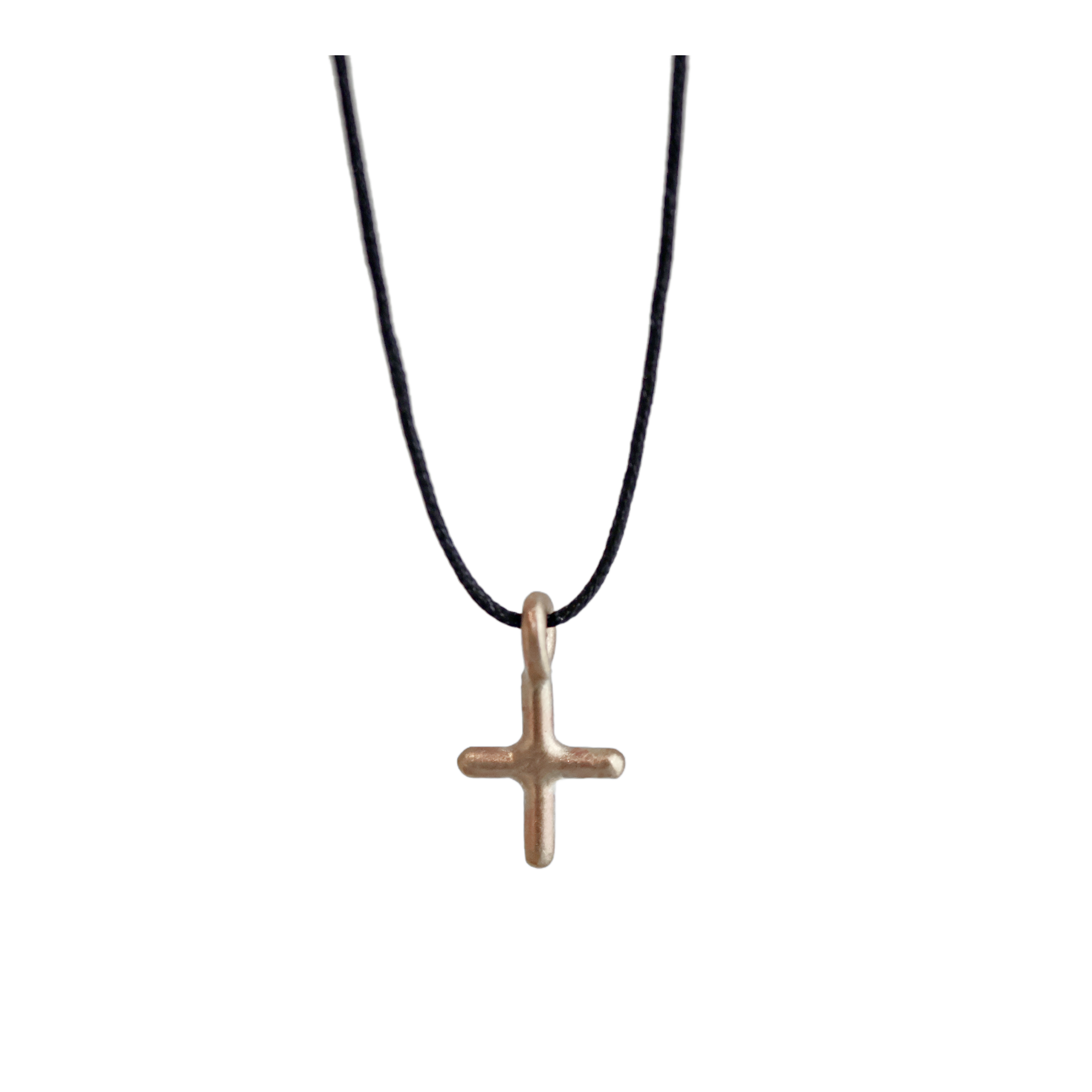 Black Macrame and Cross Baby Necklace