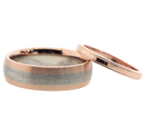 Dainty White Gold & Rose Gold Wedding Bands Set