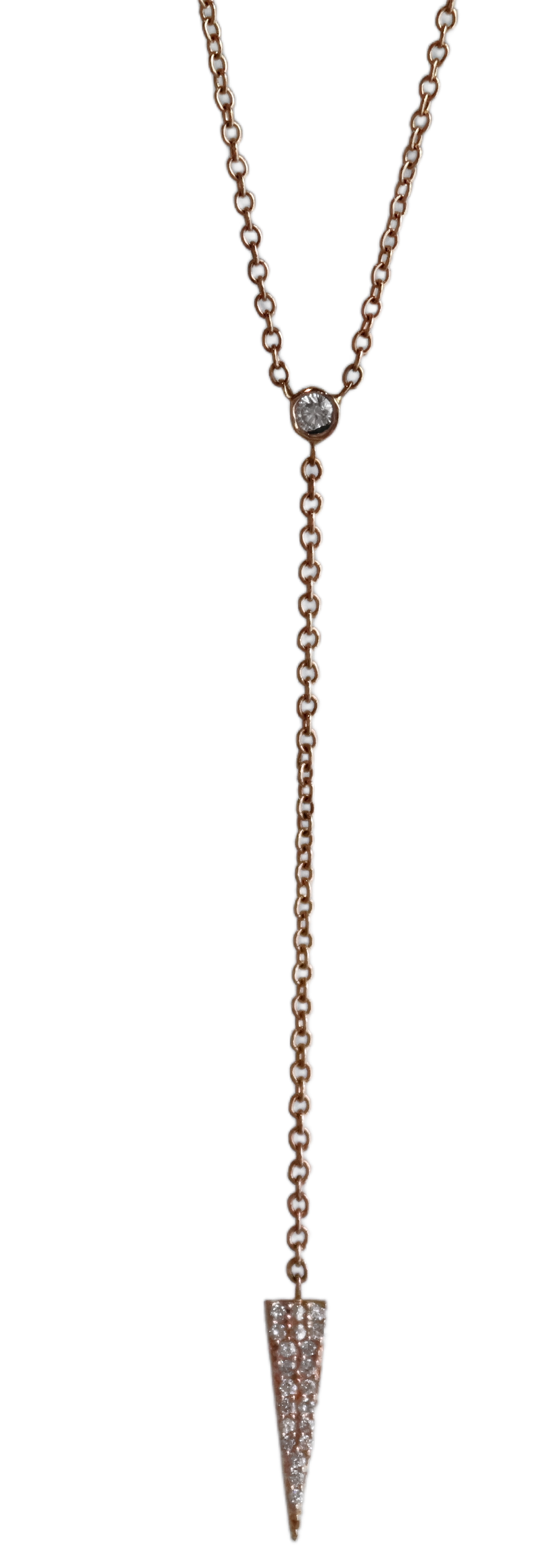 Rose gold Diamond Lariat Necklace