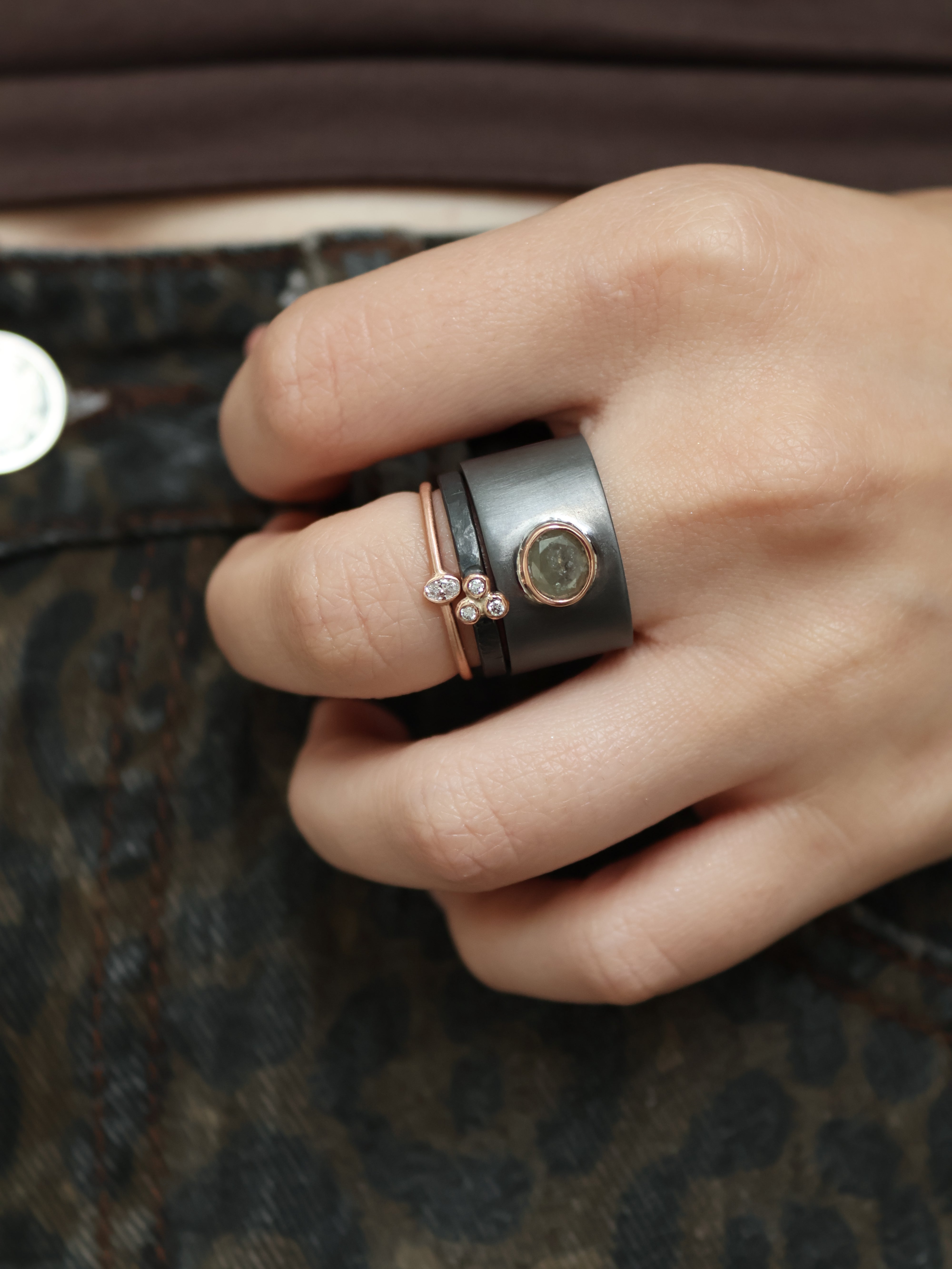 Rose Gold Dainty Diamond Band