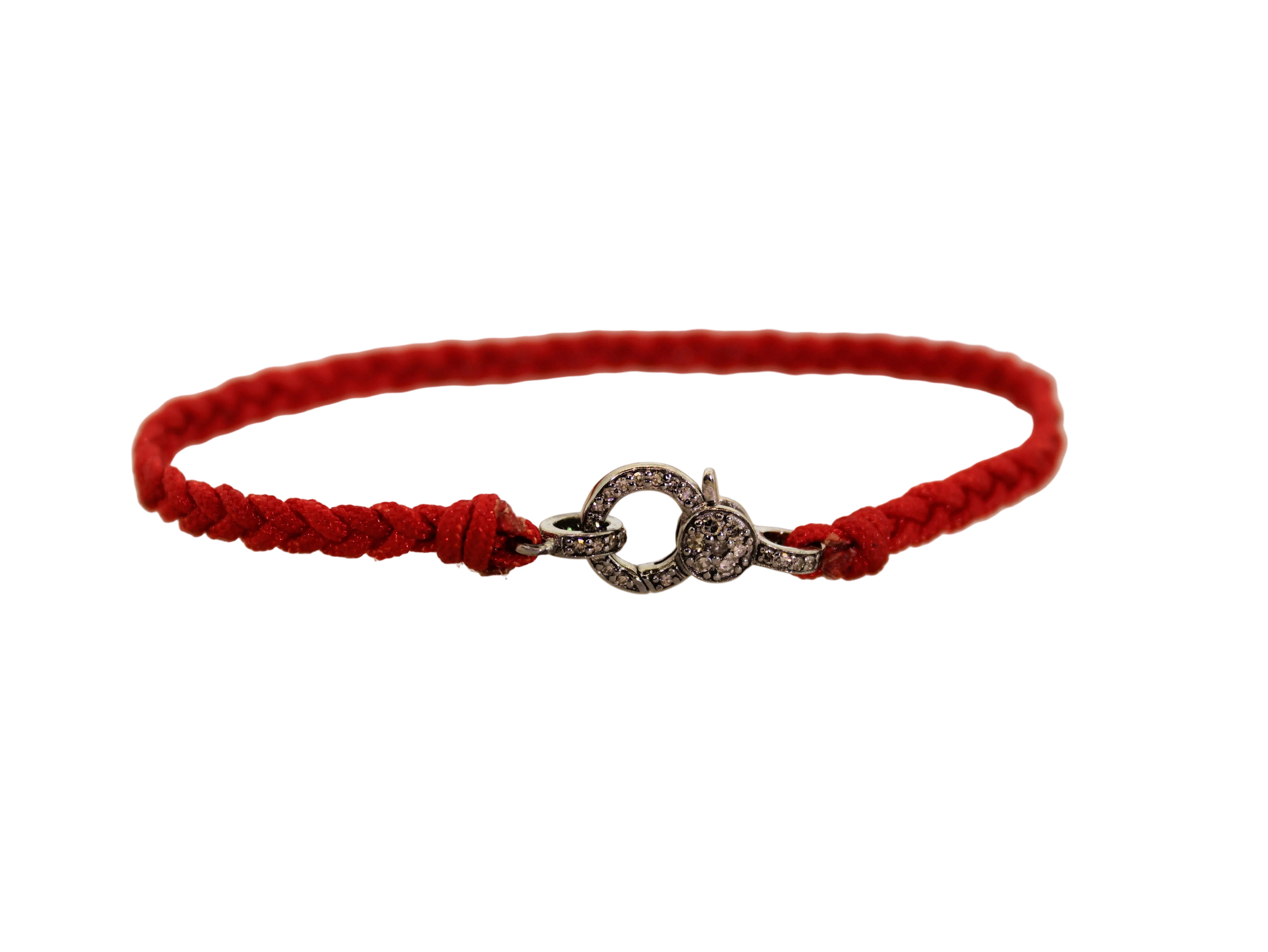 Red Cording Diamond Clasp Bracelet