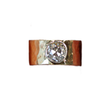 Yellow Gold Cigar Band Solitaire Engagement Ring