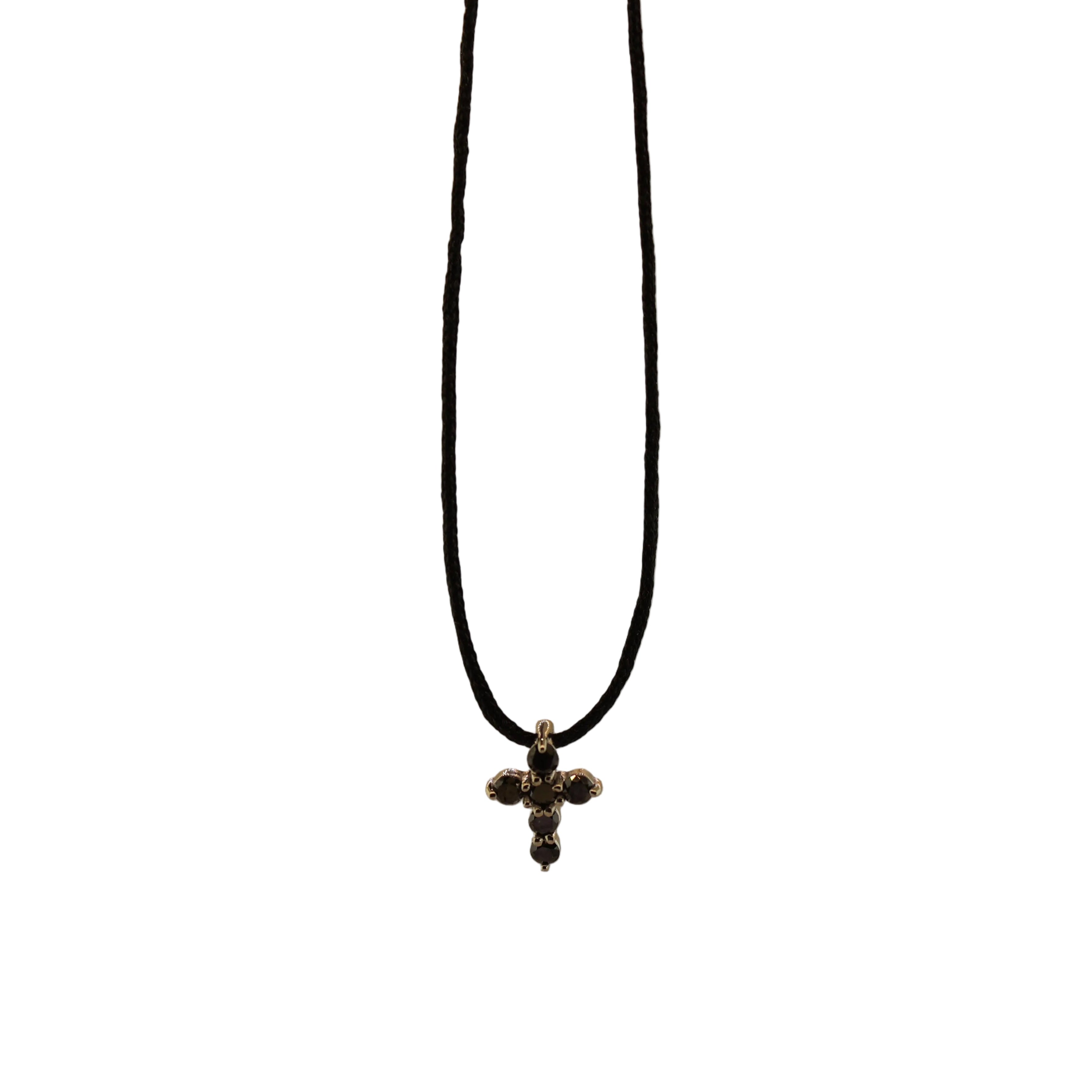 Black Diamond Cross on Black Cording