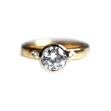 Mixed Metals & Round Cut Diamond Engagement Ring