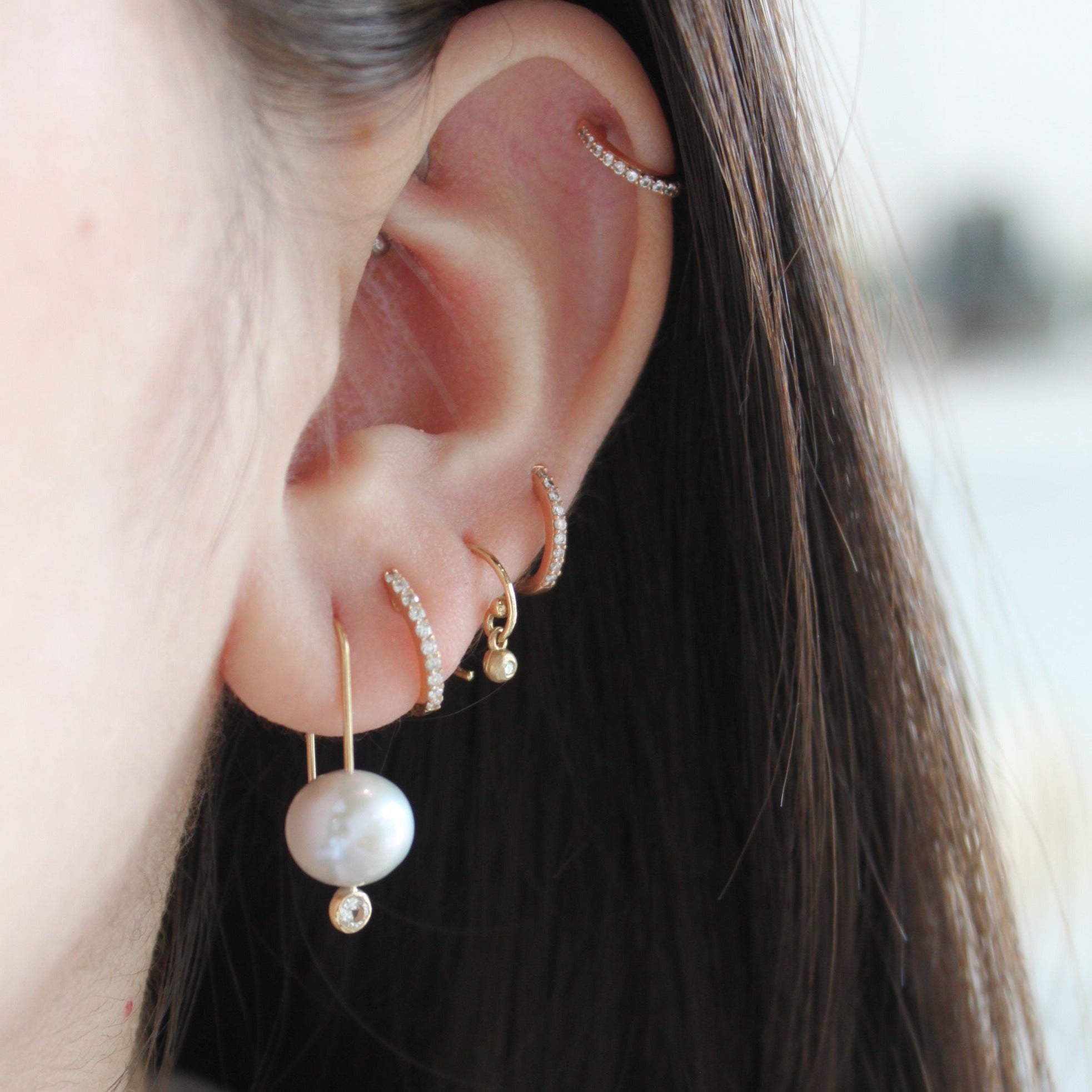 Grey Pearl & Sapphire Earrings