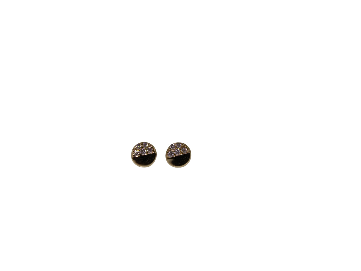 Round Disk Half Pavé Studs