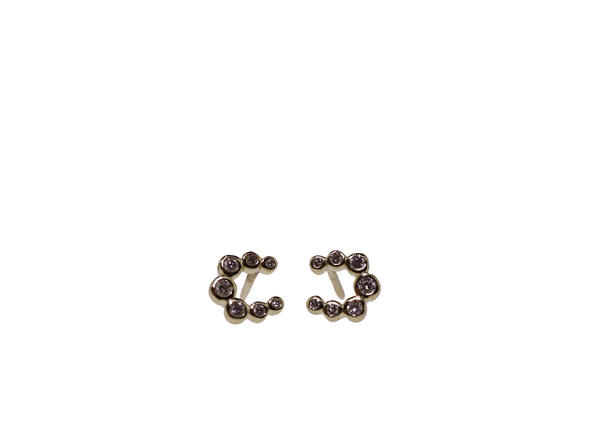 Graduated Diamond Bezel Horseshoe Studs