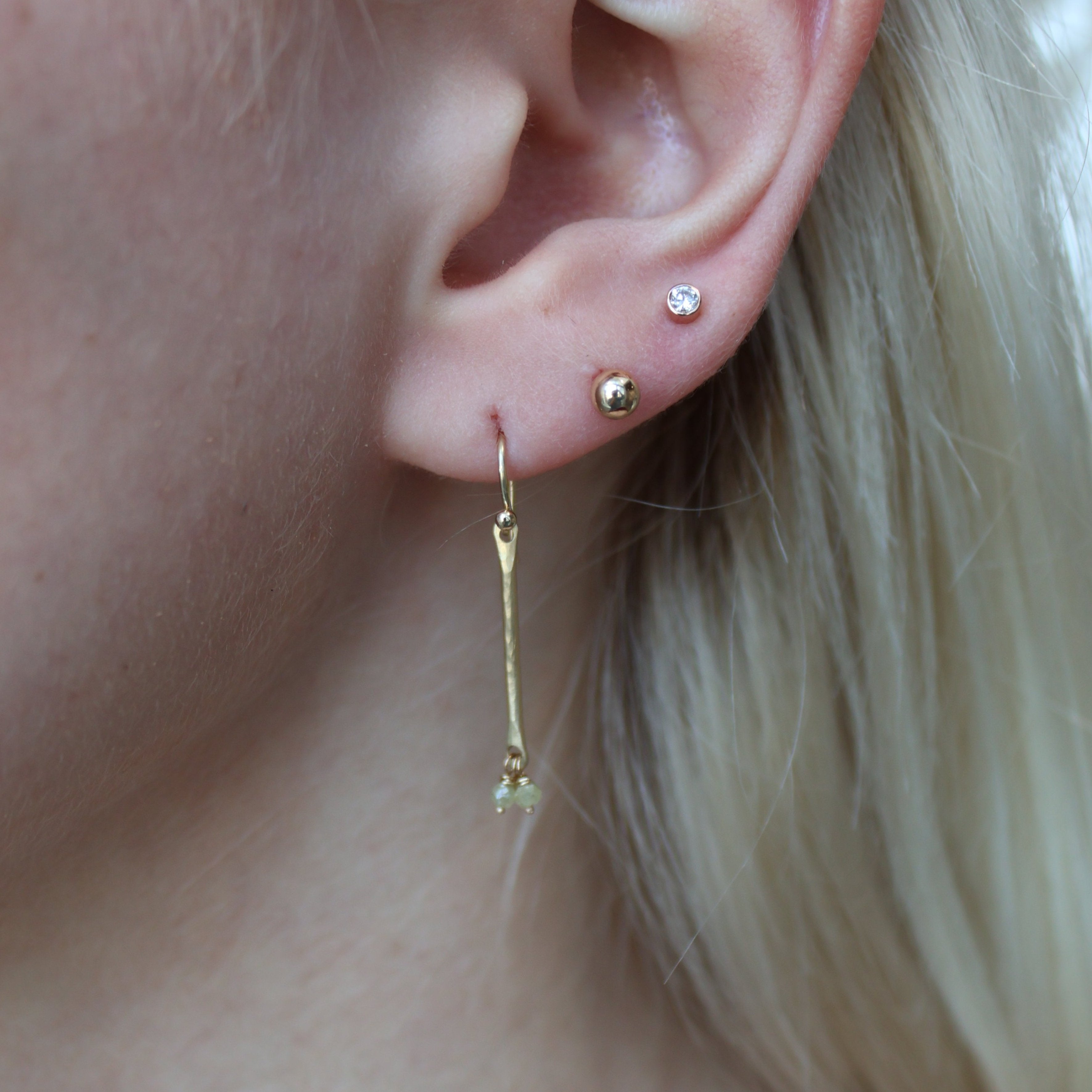 Yellow Diamond Bar Earrings